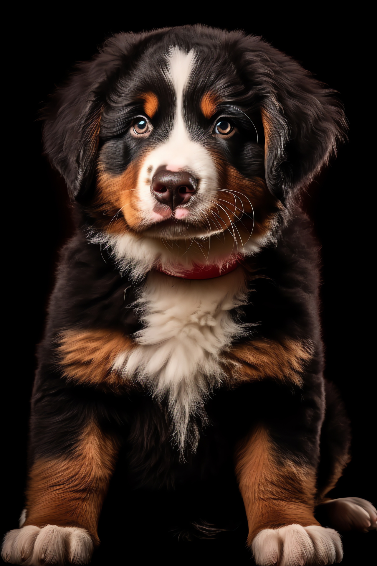 Bernese Mountain Dog puppies, Gentle giants, Swiss working dogs, Young pets lying down, Vivid contrasting backdrop, HD Phone Image