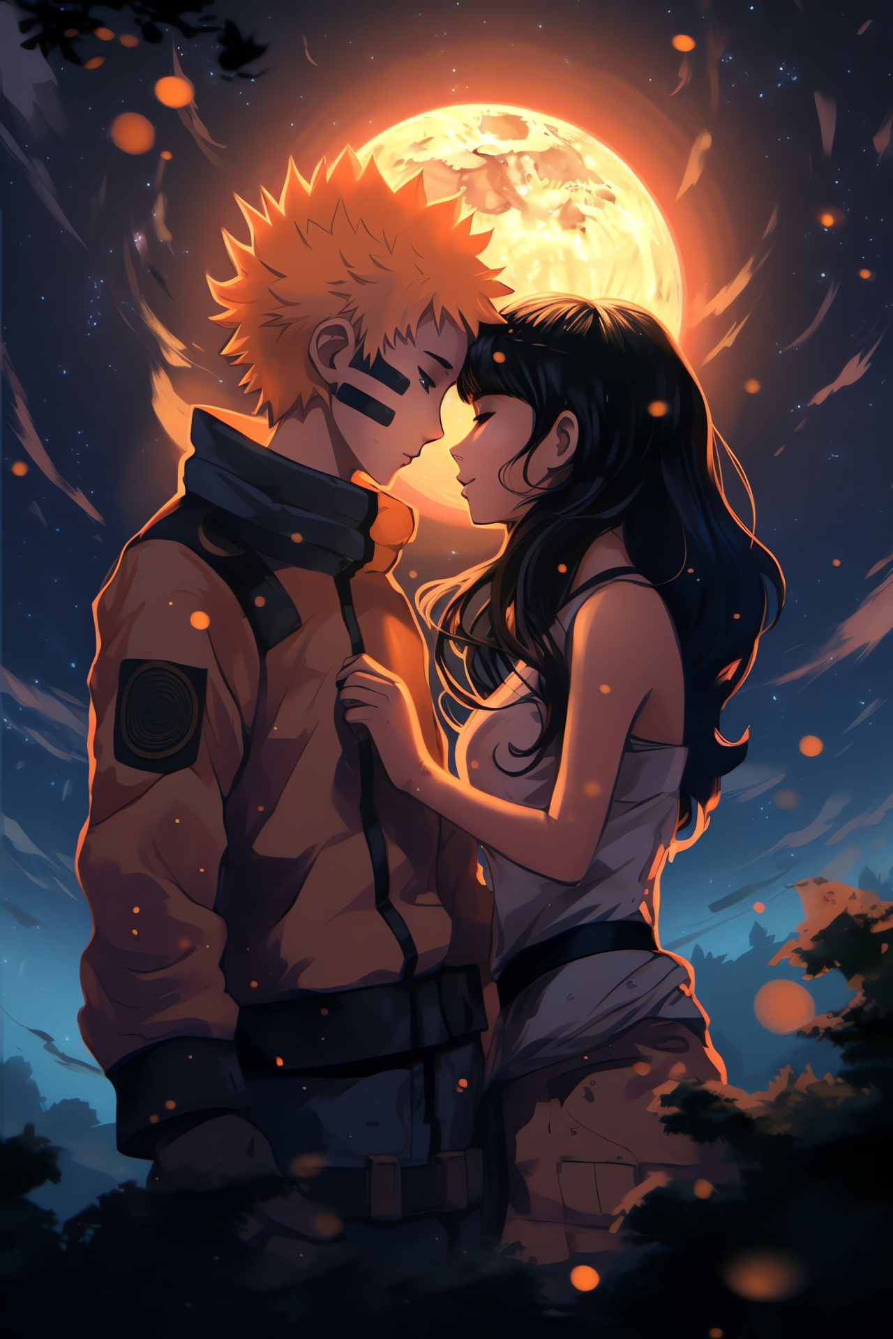 Animated romance, ninja pair, character relationship, fandom joy, story arc, HD Phone Wallpaper