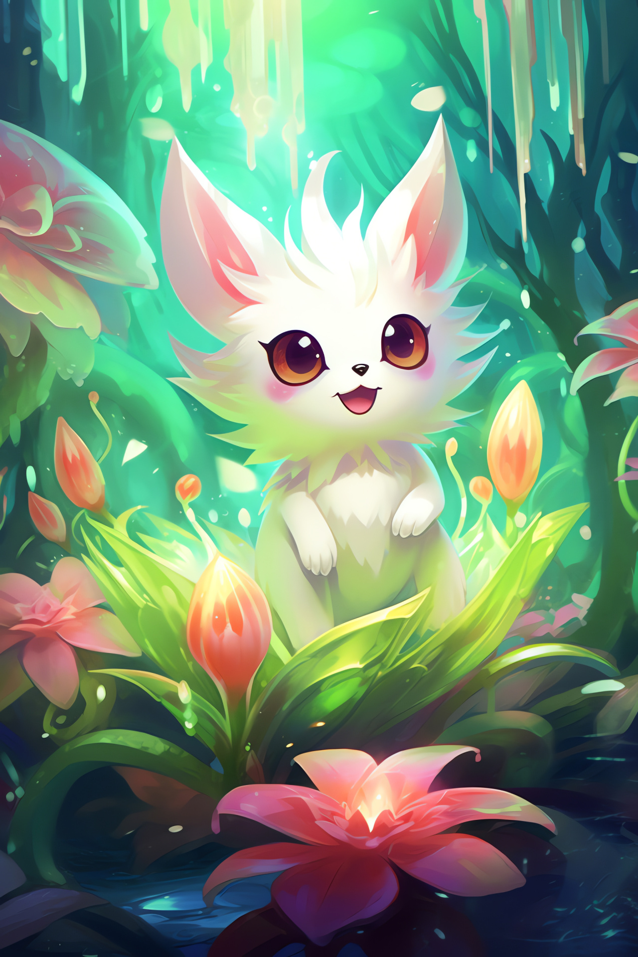 Diamond and Pearl saga, Interactive entertainment, Serene sanctuary, Avatar in action, Mythical Shaymin, HD Phone Wallpaper