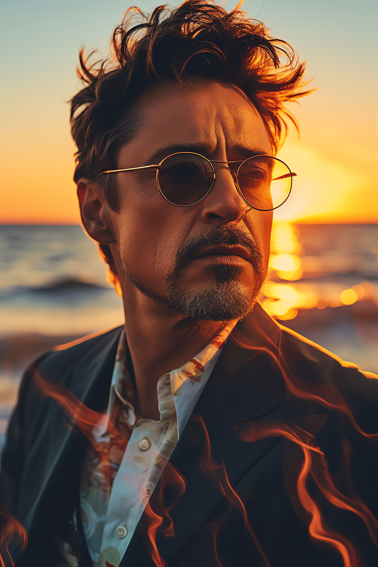 Robert Downey Jr, Coastal scenery, Evening ambiance, Peaceful waters, Relaxation scene, HD Phone Image