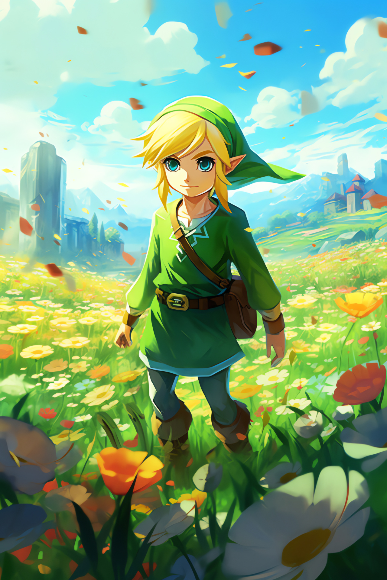 Toon Link, Legendary hero, Timeless journey, Wind Waker saga, Cel-style portrayal, HD Phone Wallpaper