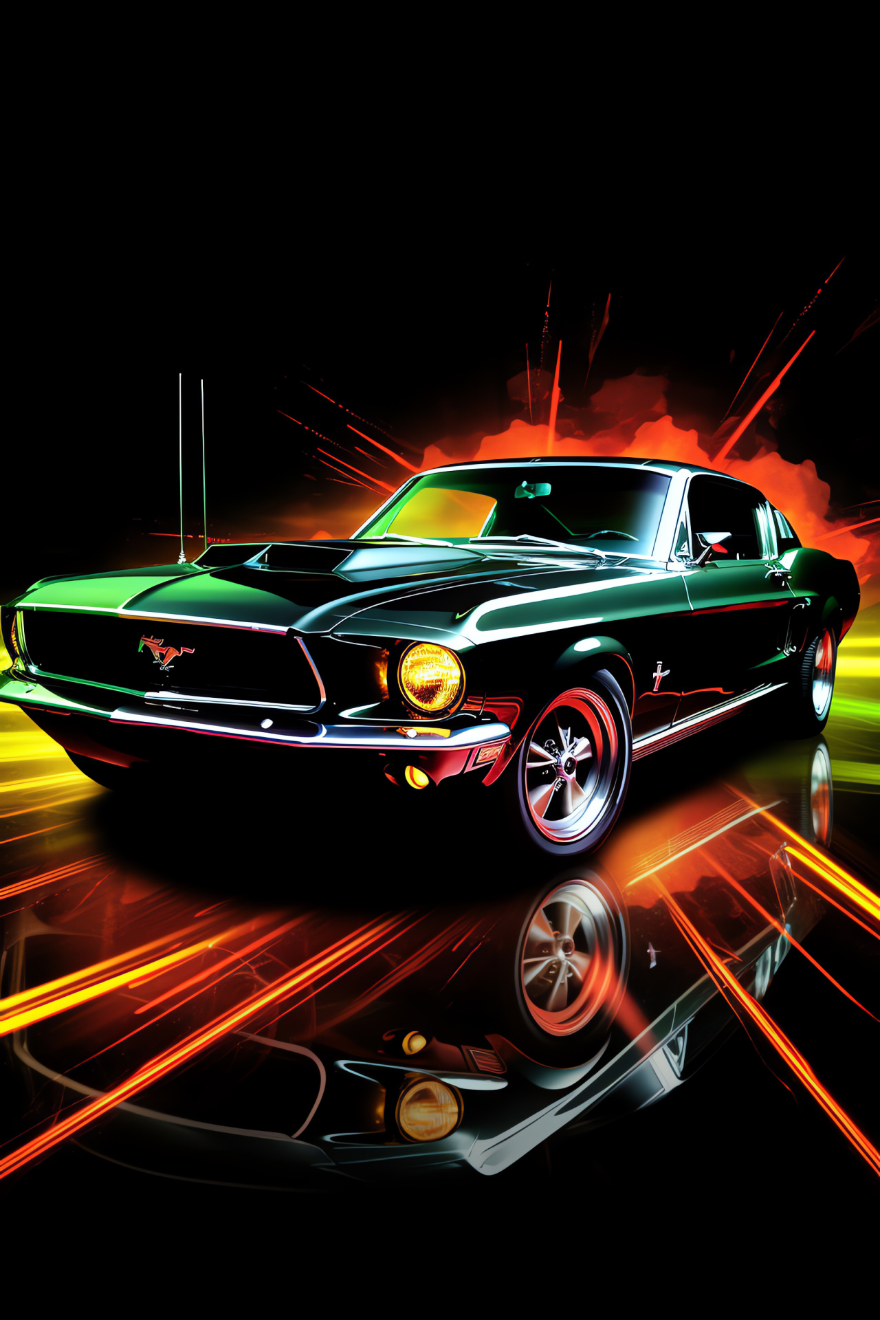 Ford Mustang GT 1969, American muscle car, High-performance vehicle, Vintage auto design, Automotive heritage, HD Phone Wallpaper