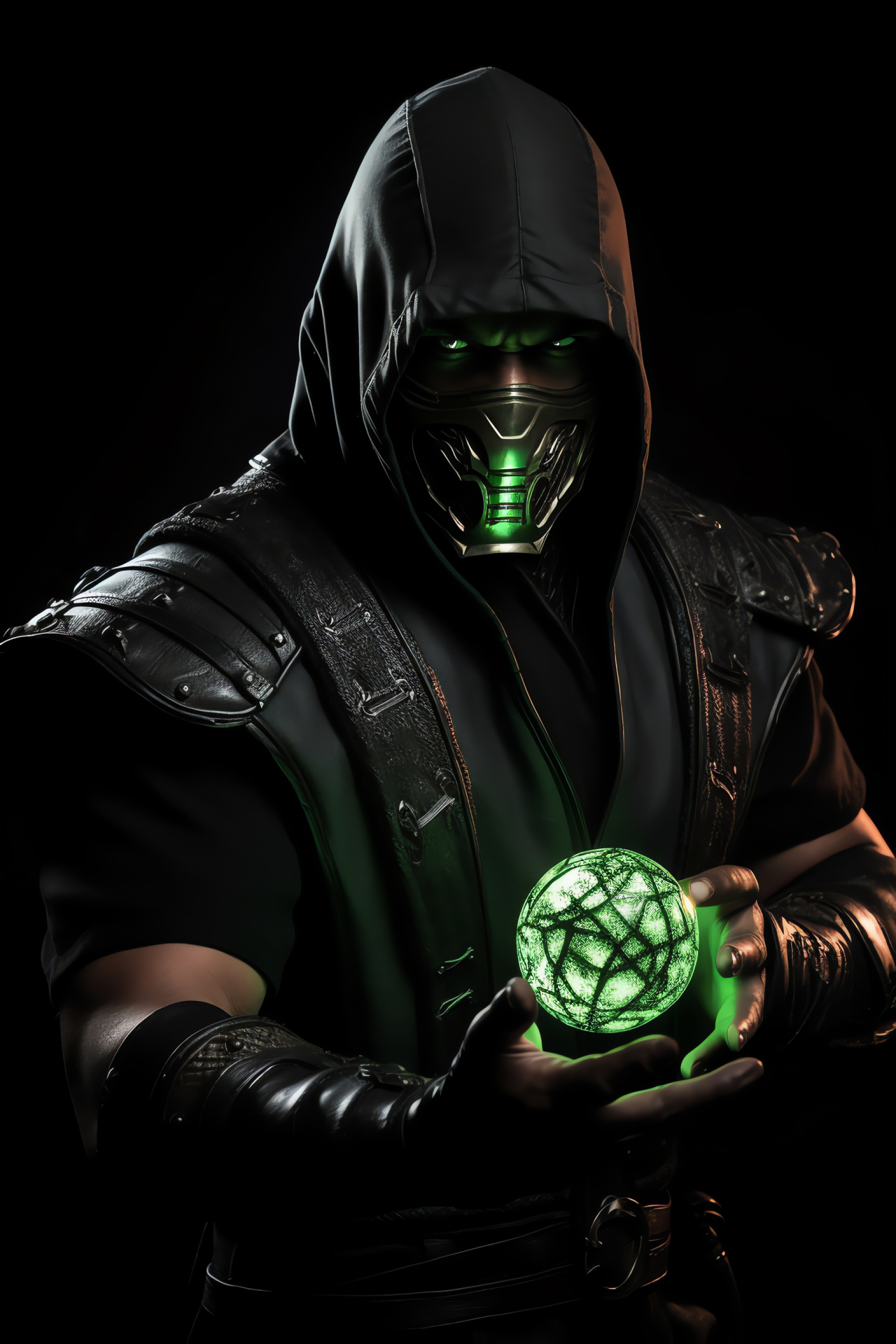 Ermac, Mortal Kombat ninja, Supernatural abilities, Crimson combat gear, Fighting game character, HD Phone Image