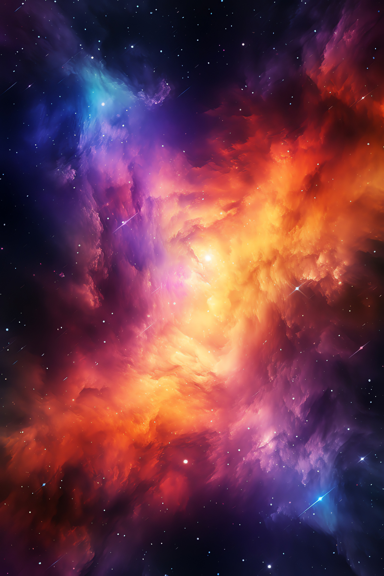 Nebula brilliance depiction, Neon space extravaganza, Cosmic purple light, Galactic flare, Astronomy fascination, HD Phone Wallpaper