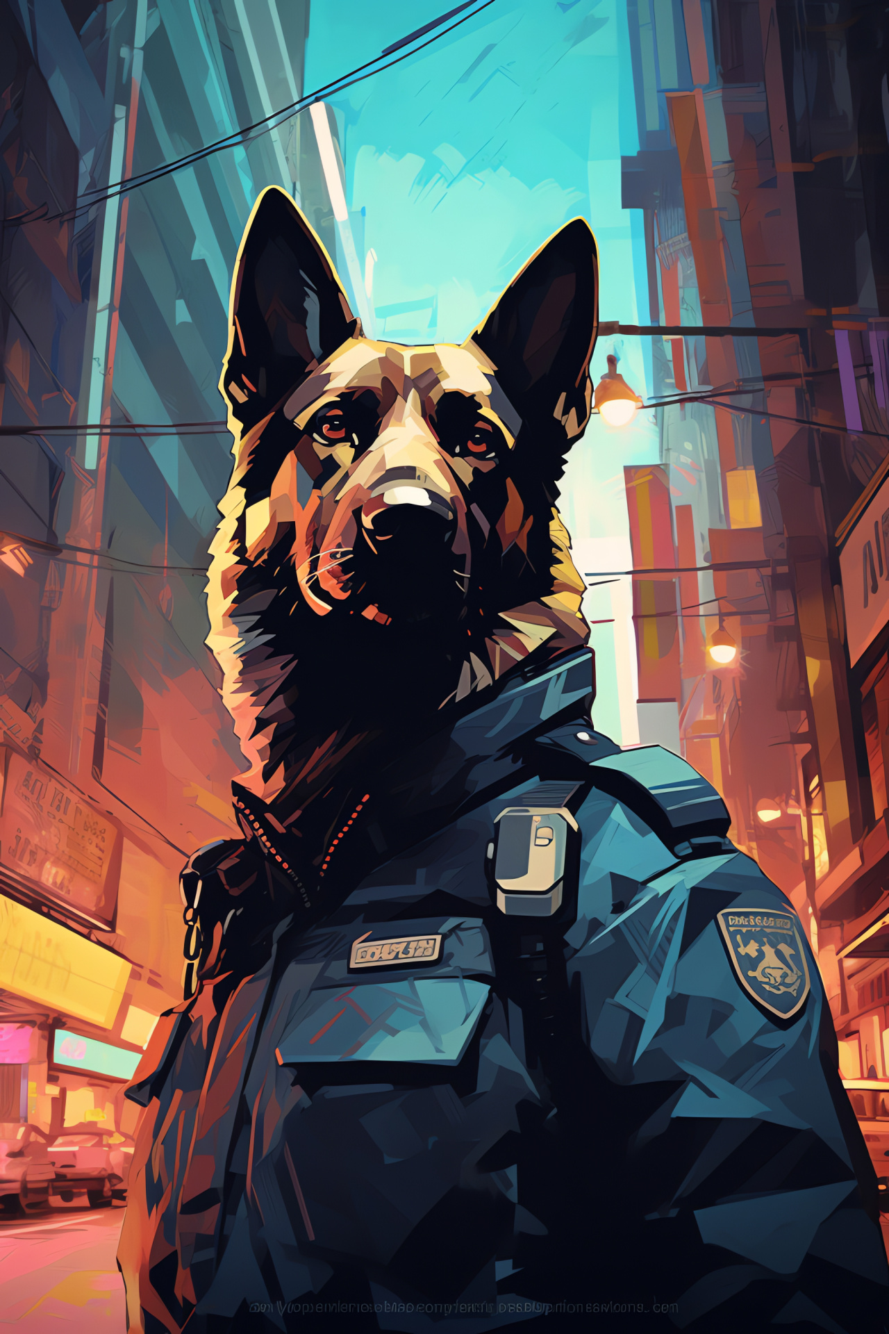 Swiss Shepherd police canine, Law enforcement dog, Black fur hue, Strong physical build, Canine protector, HD Phone Wallpaper