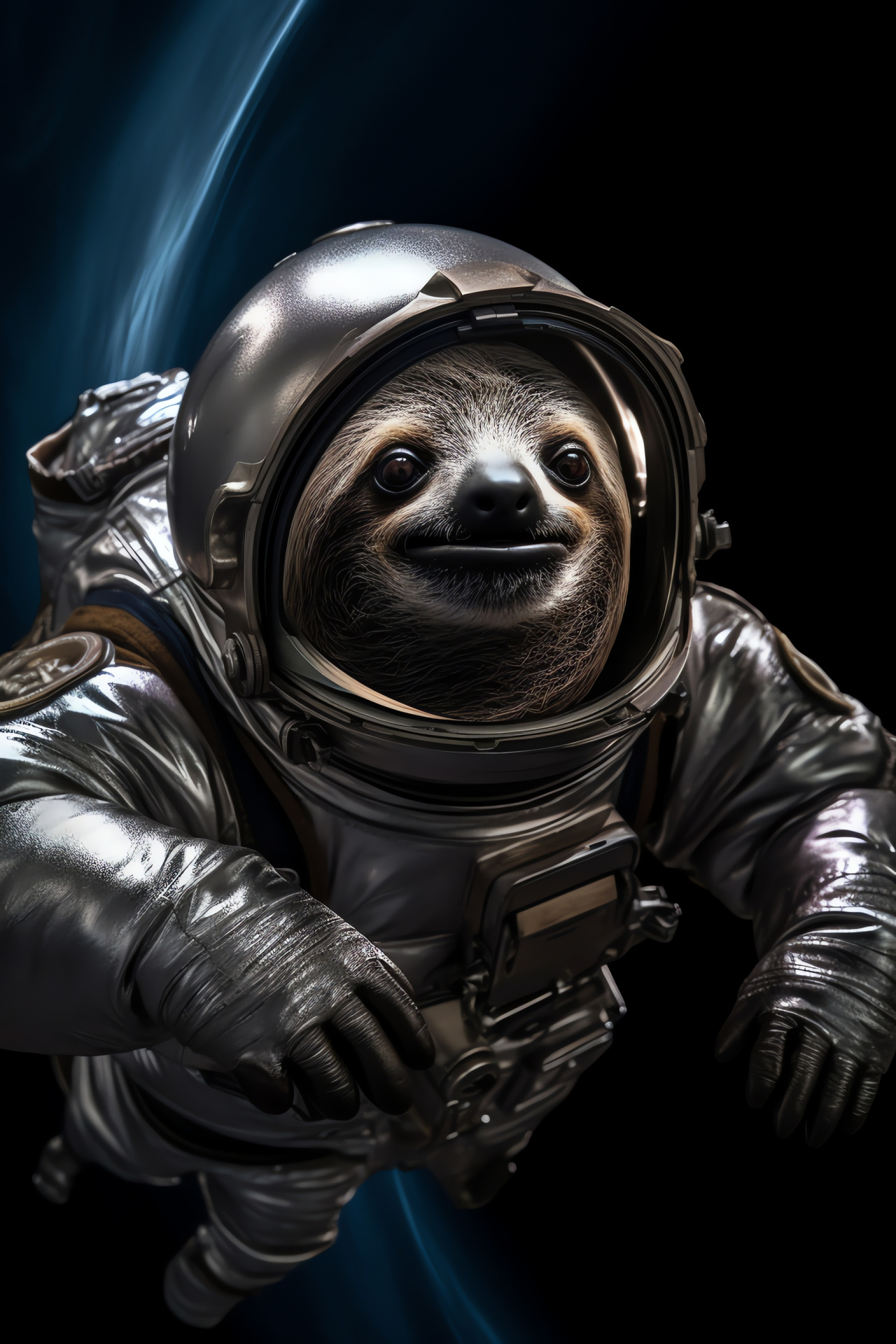 Sloth Astronaut, zero gravity, velvet skies, astral travel, galactic setting, HD Phone Wallpaper