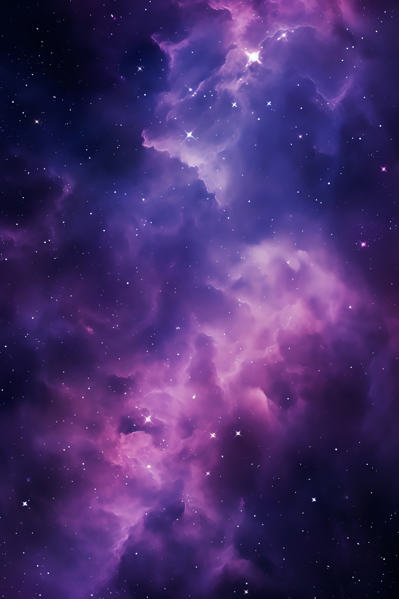 Nebula Canvas, Starscape Drama, Purple Emission, Celestial Art, Deep Space Mystery, HD Phone Wallpaper