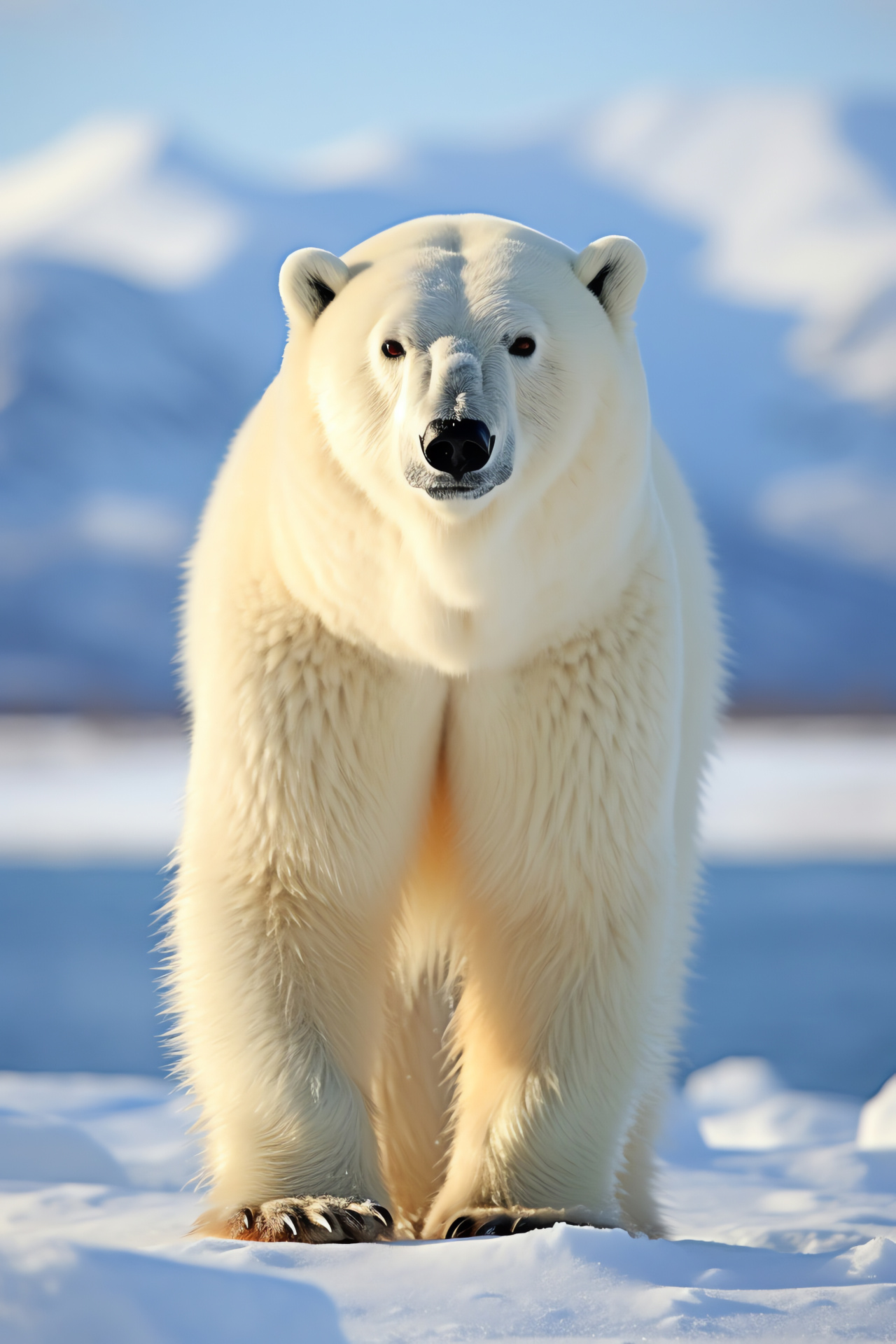 Canadian polar bear, Arctic wildlife, White bear fur, Northern animal, Boreal landscape, HD Phone Image