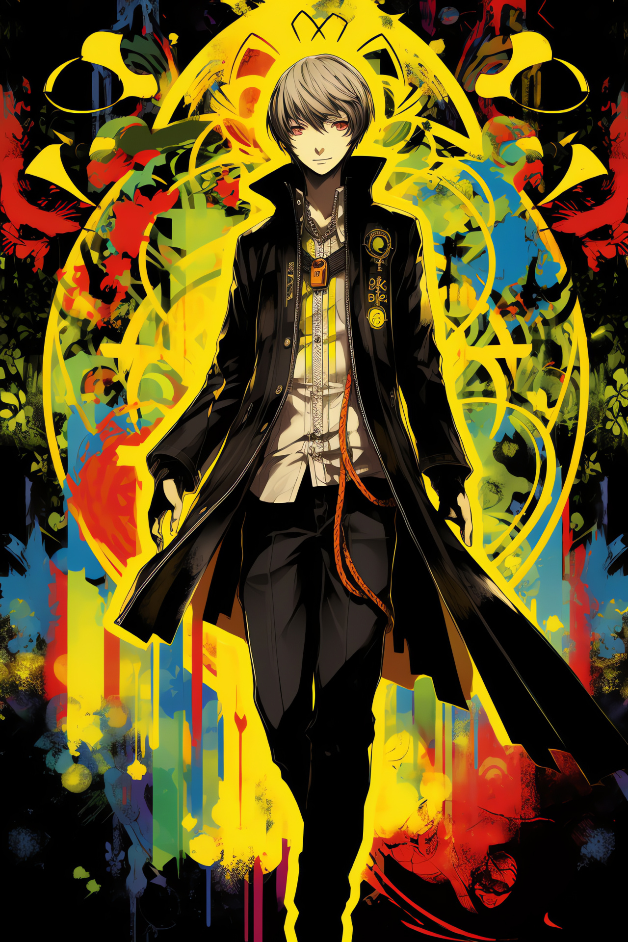 Persona 4 protagonist, Yu Narukami portrait, school life representation, lead character, education attire, HD Phone Image