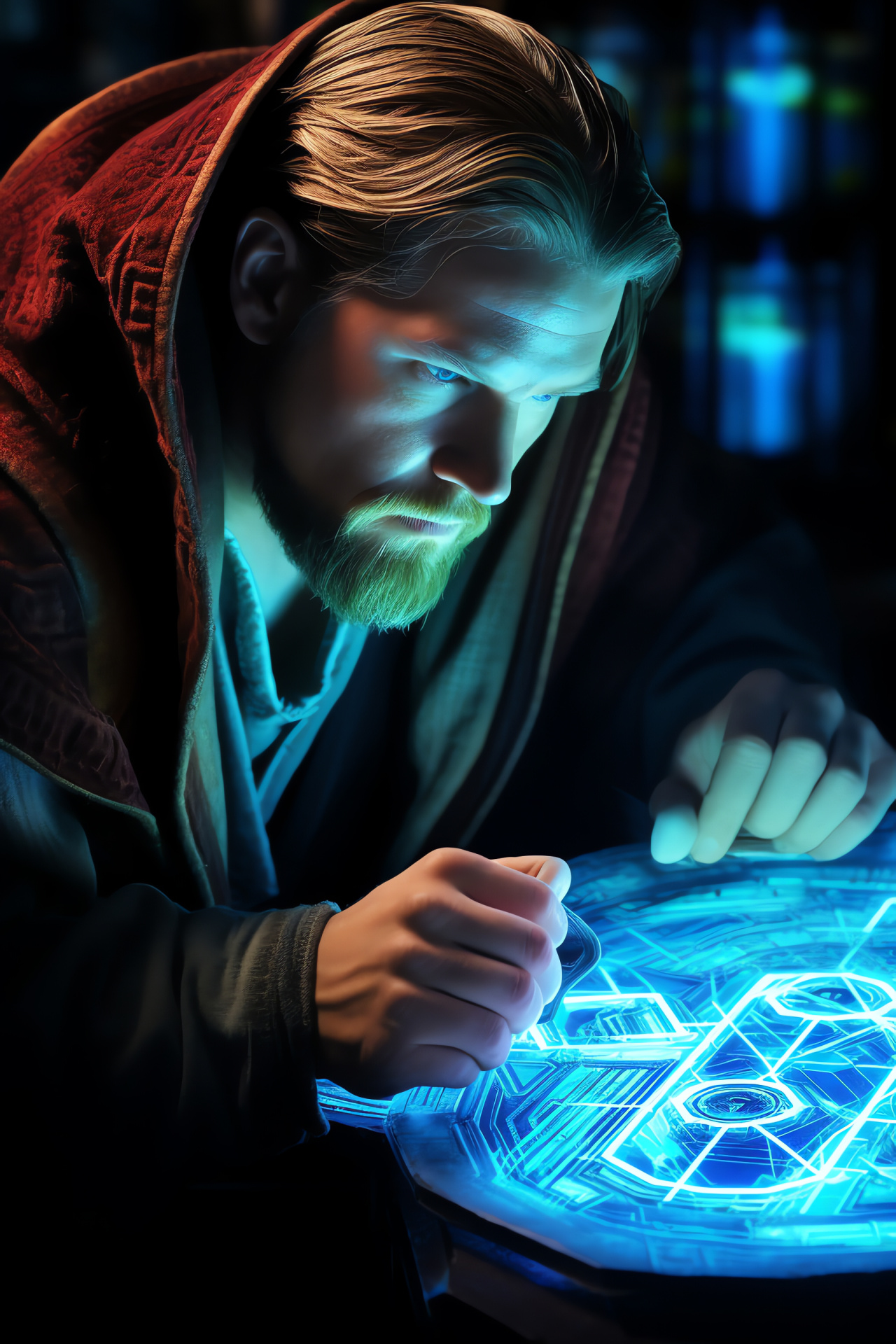 Jedi Master Obi Wan Kenobi, Galactic archives, Knowledge trove, Force-sensitive relics, Star Wars lore, HD Phone Image