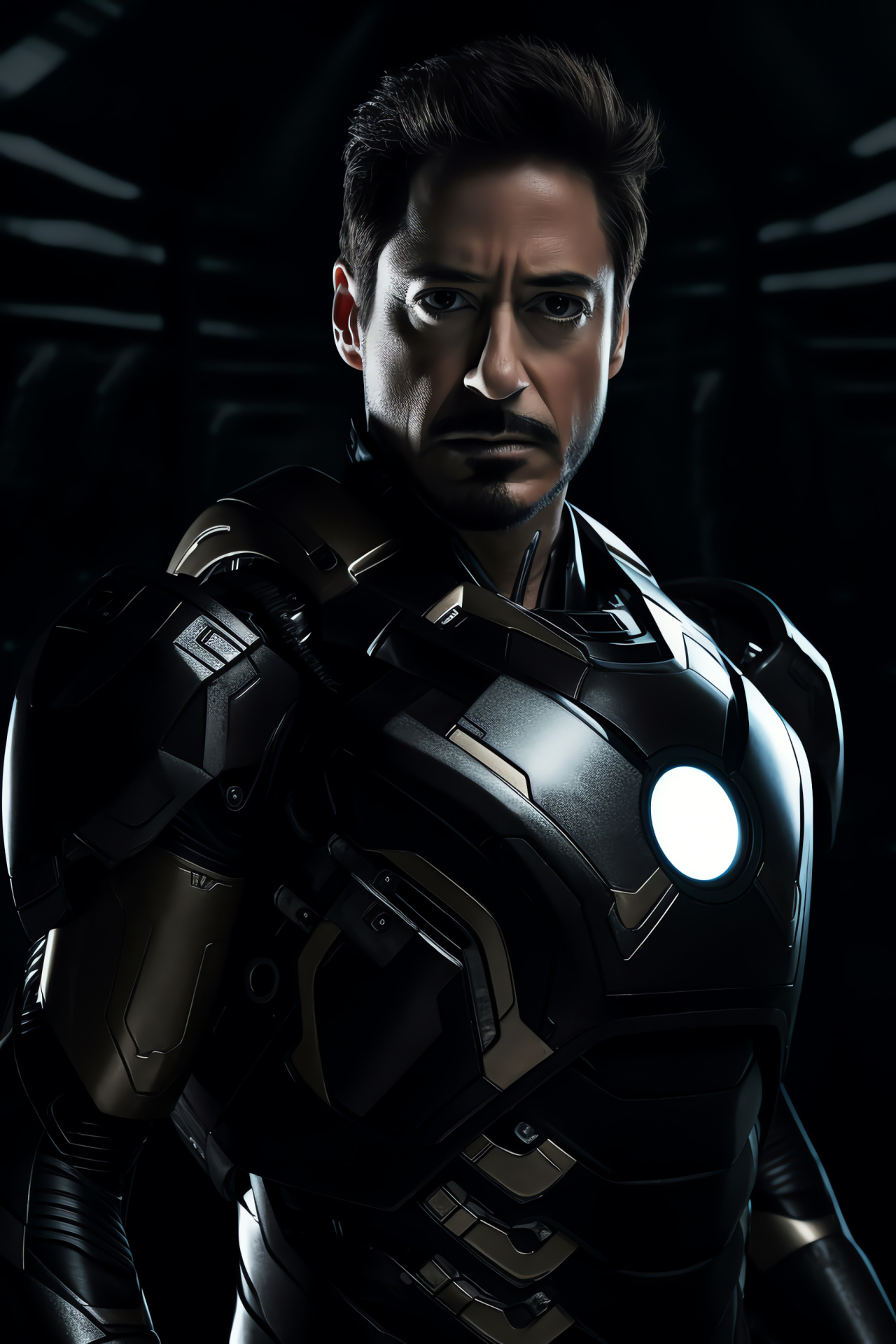 Prototype armor development, Tony Stark's innovation, minimalist design, Stark Industries, Marvel films, HD Phone Wallpaper