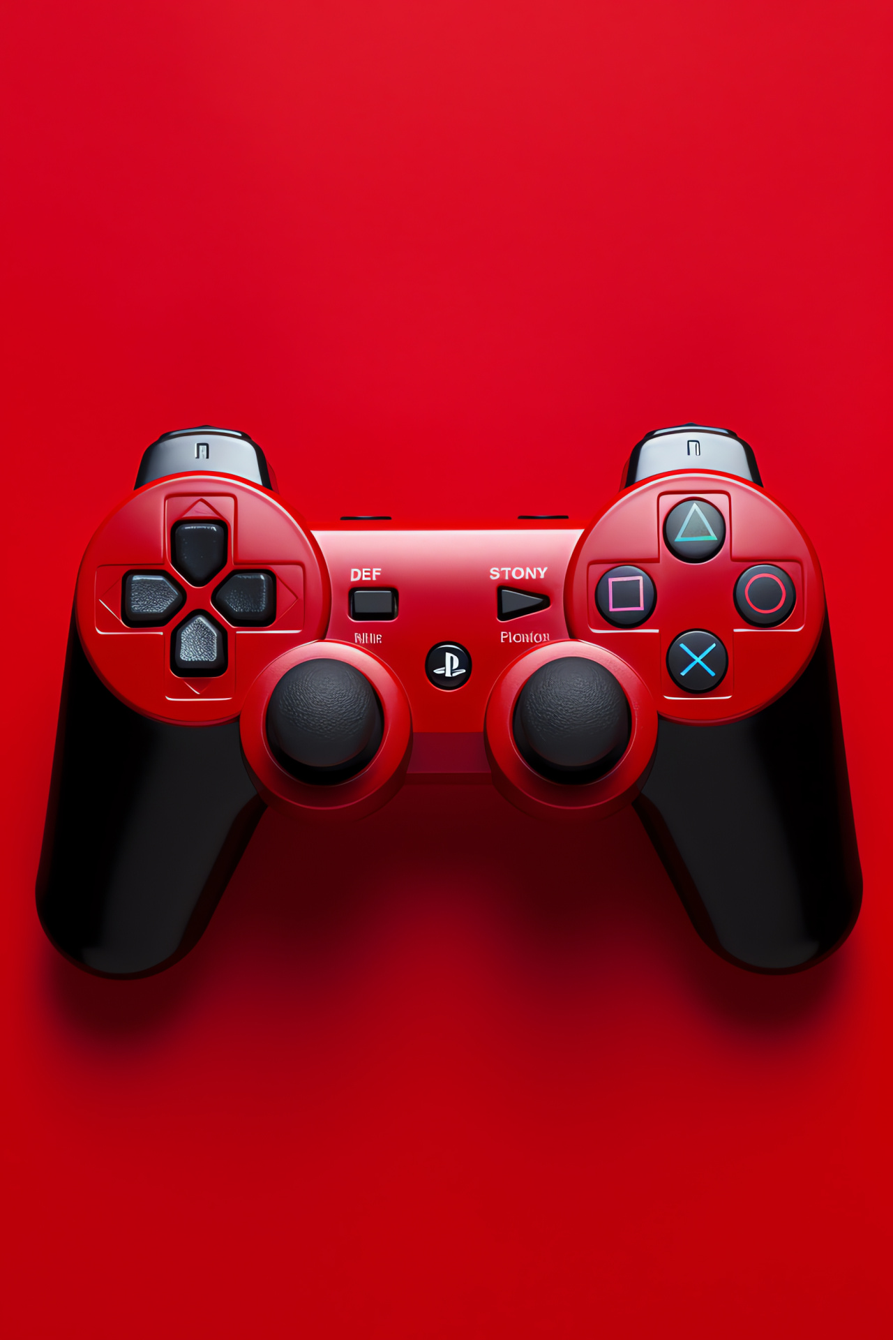 Vibrant red PS3 controller, Bright hand-held device, PlayStation controller design, Gamer's accessory, Twin joystick gameplay, HD Phone Wallpaper