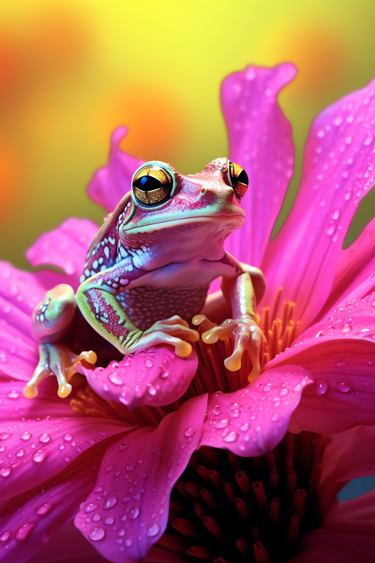 Bright amphibian, Tree Frog, Floral perch, Natural beauty, Wildlife, HD Phone Wallpaper