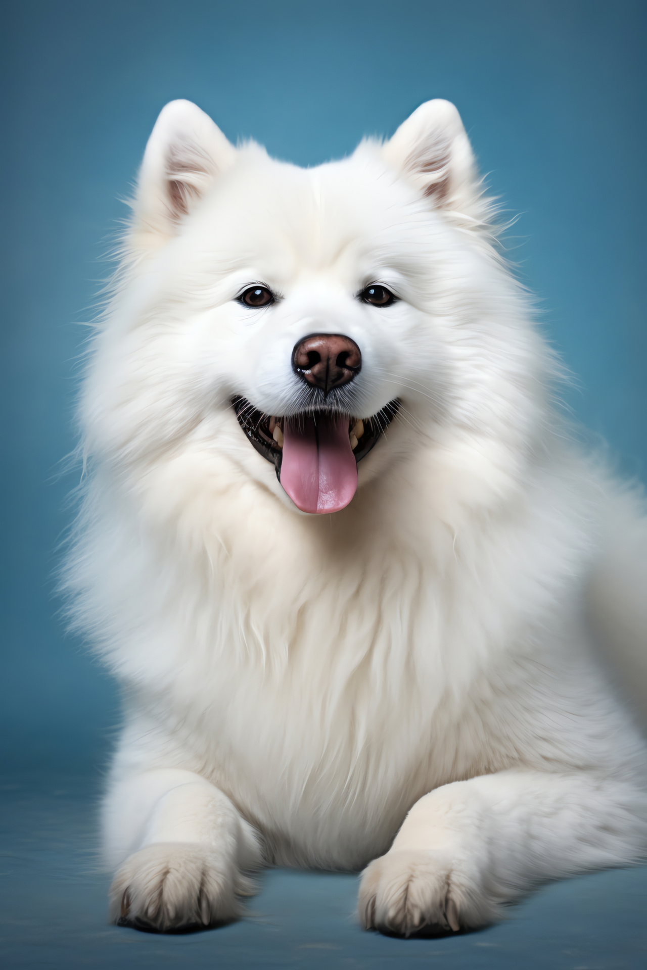 White Dog, Fluffy breed, Leisurely posture, Canine comfort, Prime life stage, HD Phone Wallpaper