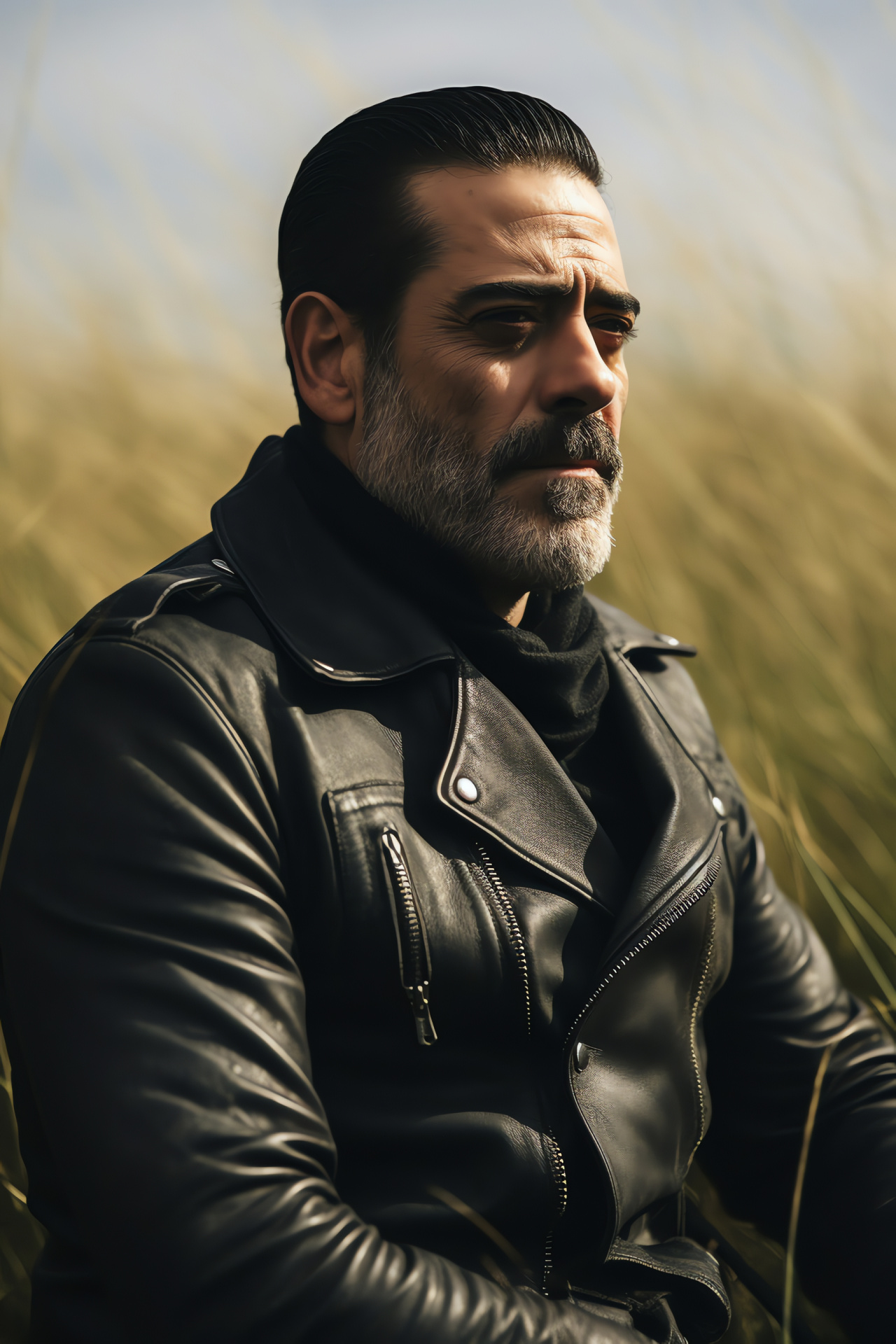 Walking Dead character, Leader of Saviors, Stare down, Post-catastrophe world, Drama intensity, HD Phone Wallpaper