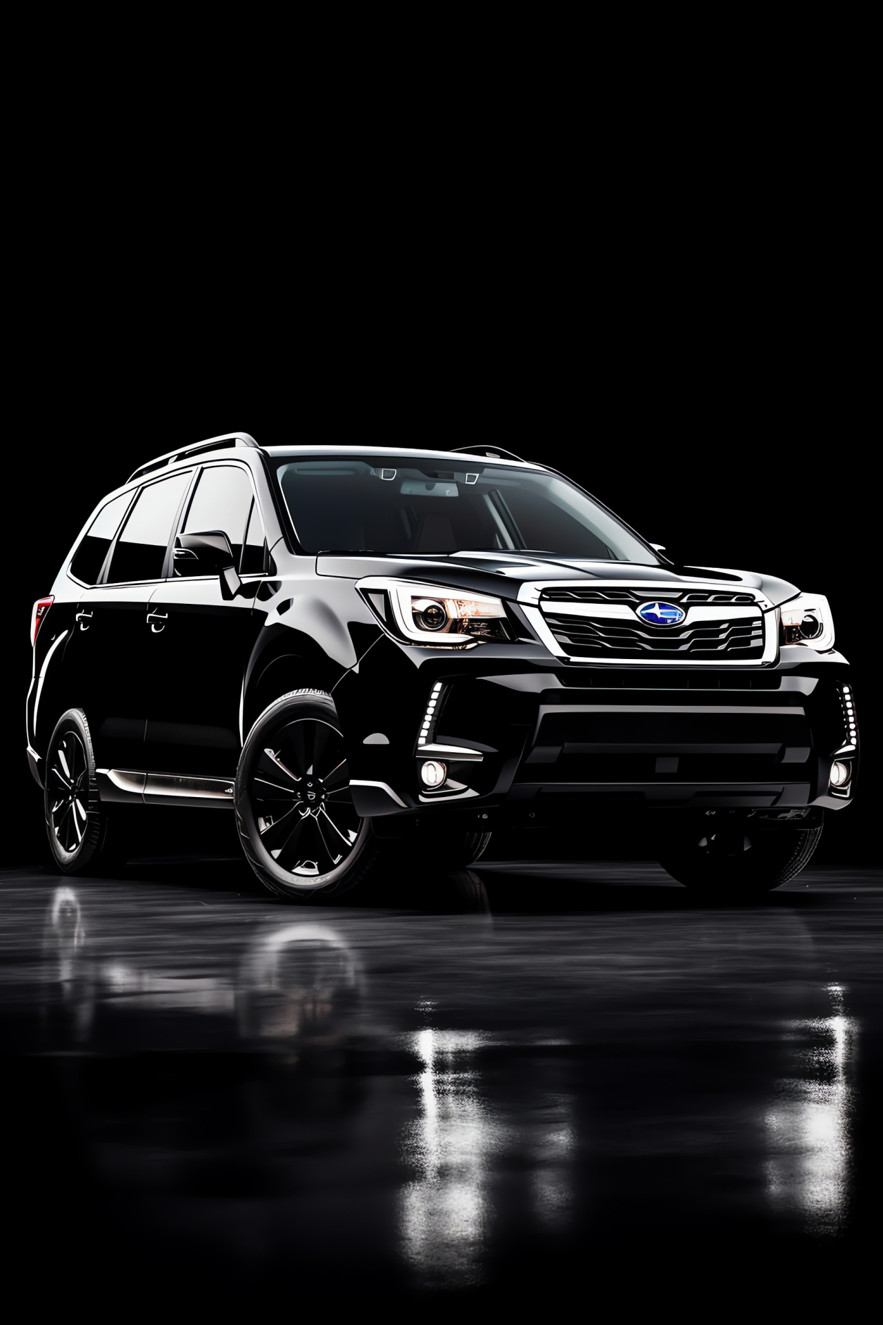 Subaru Forester, versatile SUV, all-wheel drive, vehicle silhouette, Japanese design, HD Phone Image