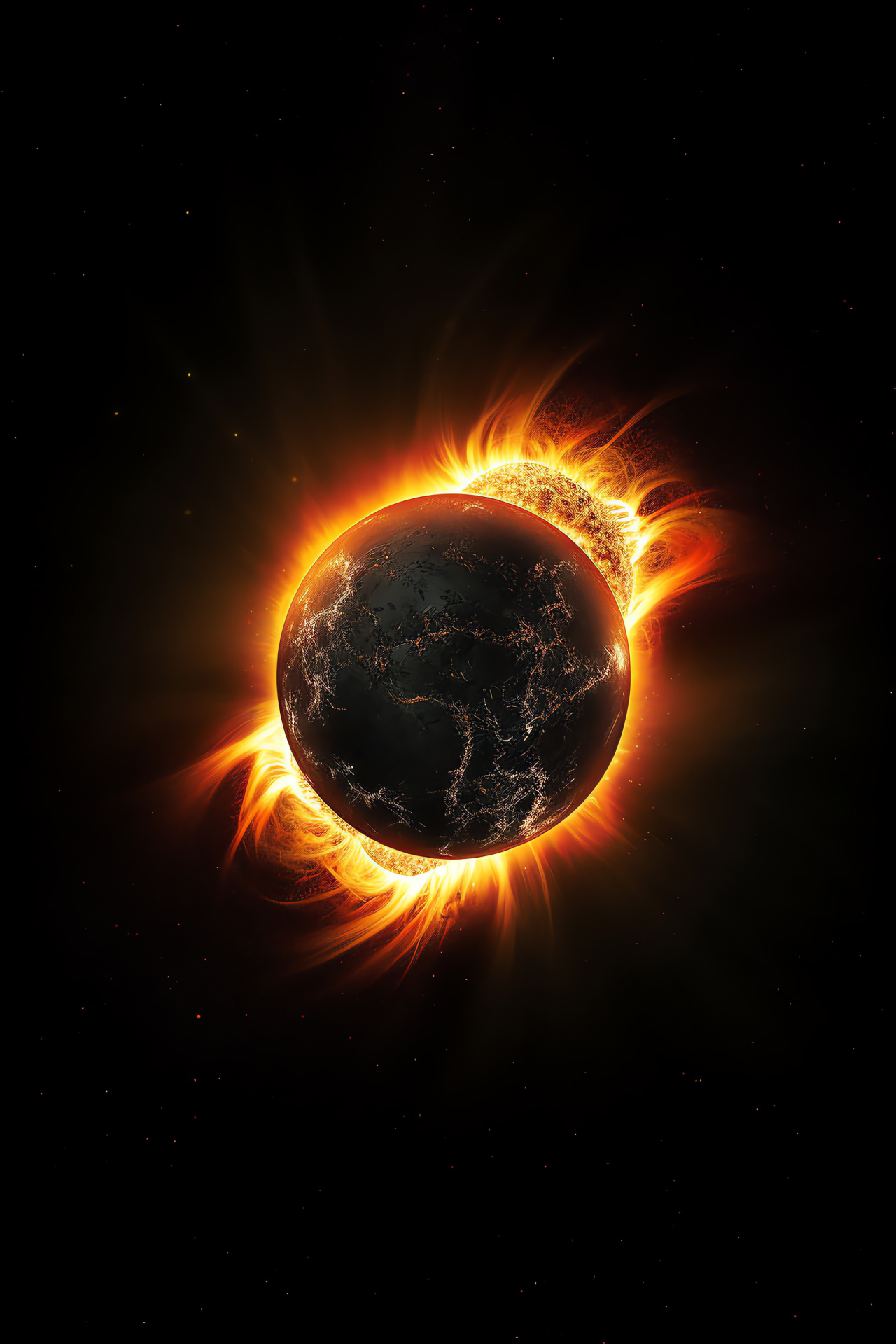 Sky theatrics, Converging astral bodies, Space majesty, Stellar performance, Atmospheric allure, HD Phone Wallpaper