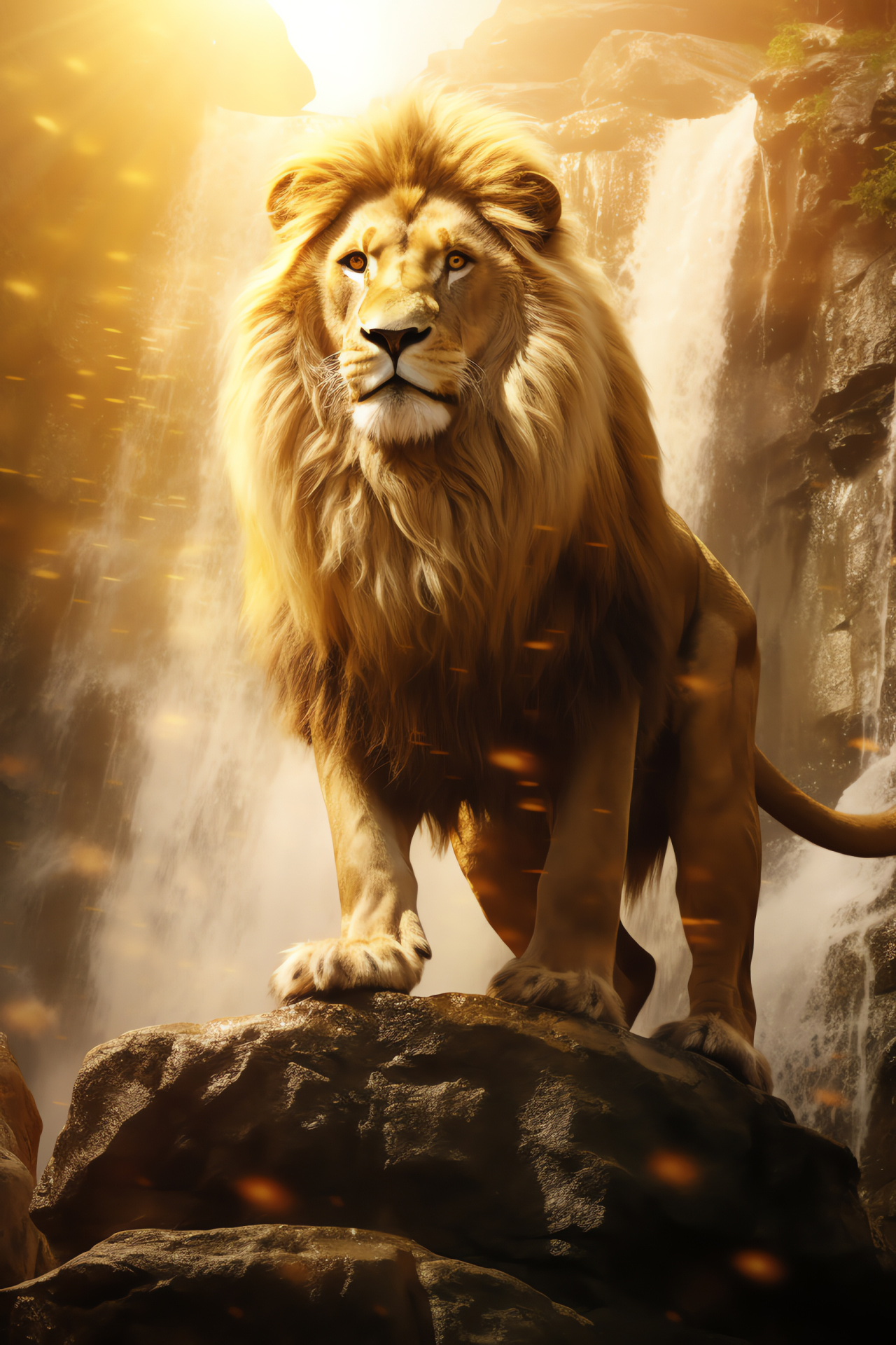 Adventure in Narnia, Aslan on move, Fantasy world, Epic landscape, Magical film creature, HD Phone Wallpaper