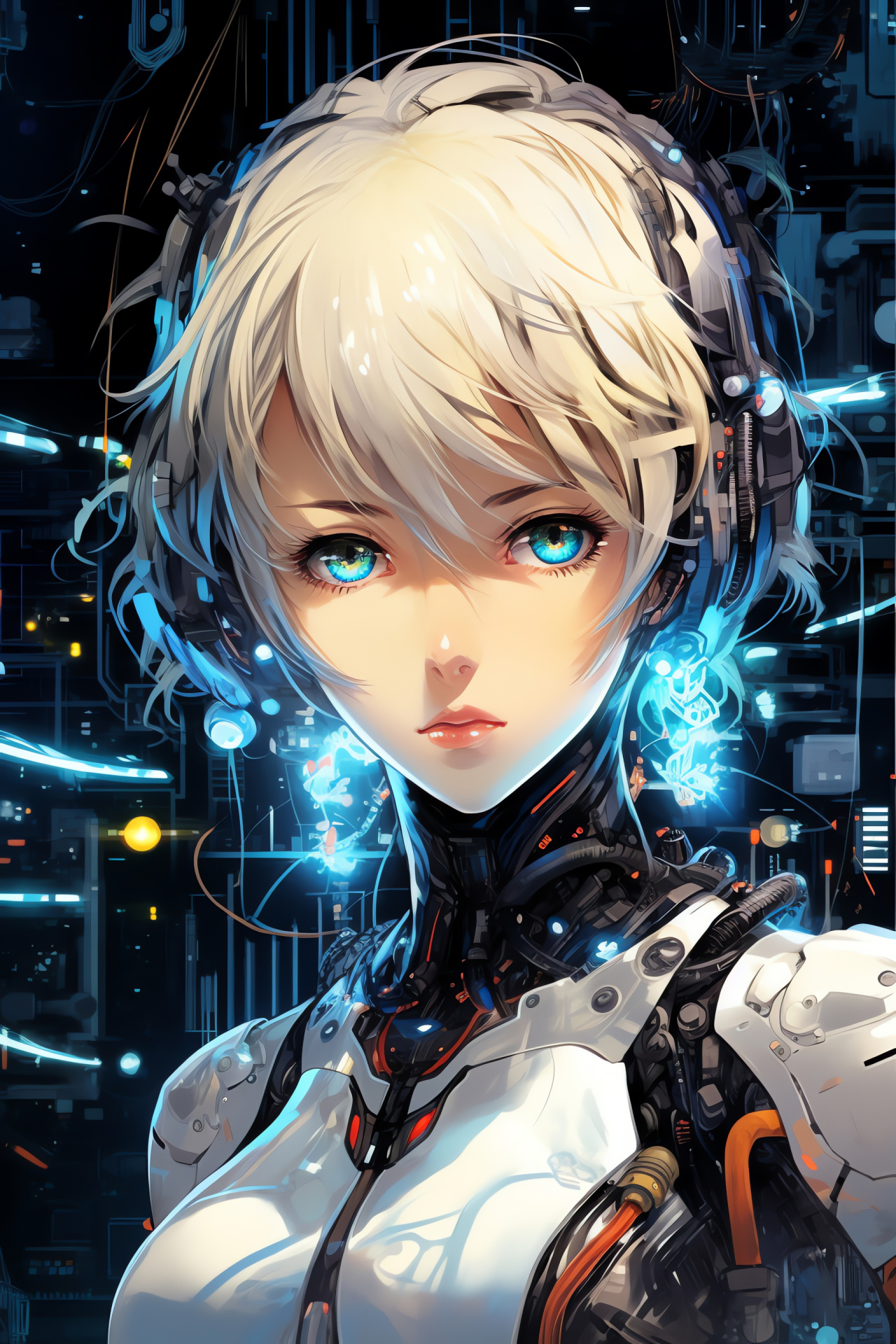 Aigis advanced combat gear, Laboratory setting, Electronic displays, Mechanical research lab, Optical engagement, HD Phone Image