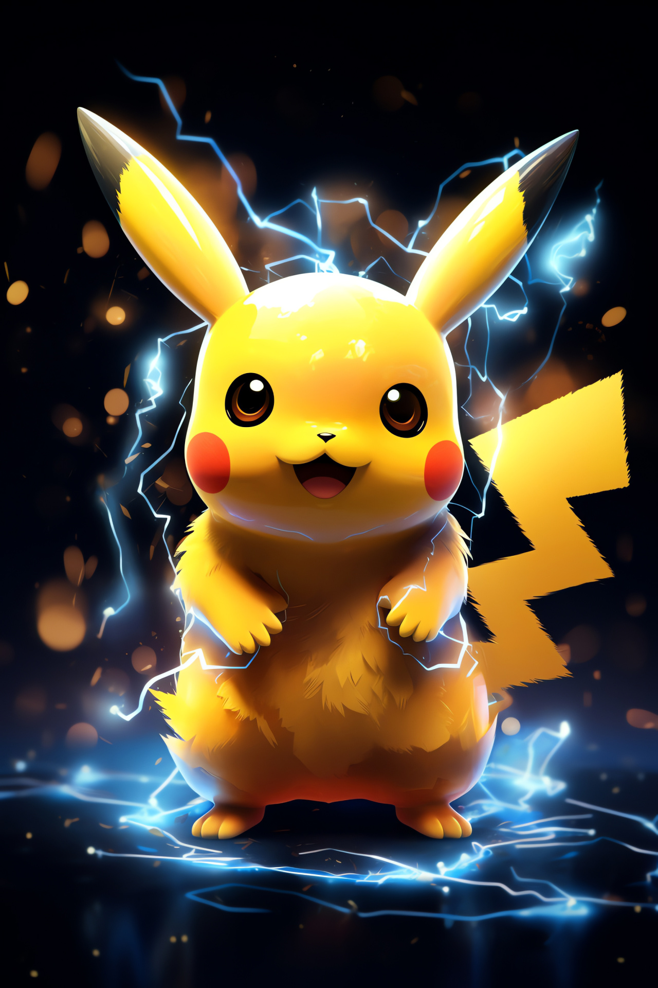 Pikachu, Spark-type Pokmon, Saffron fur, Impish oculars, Assertive posture, HD Phone Image