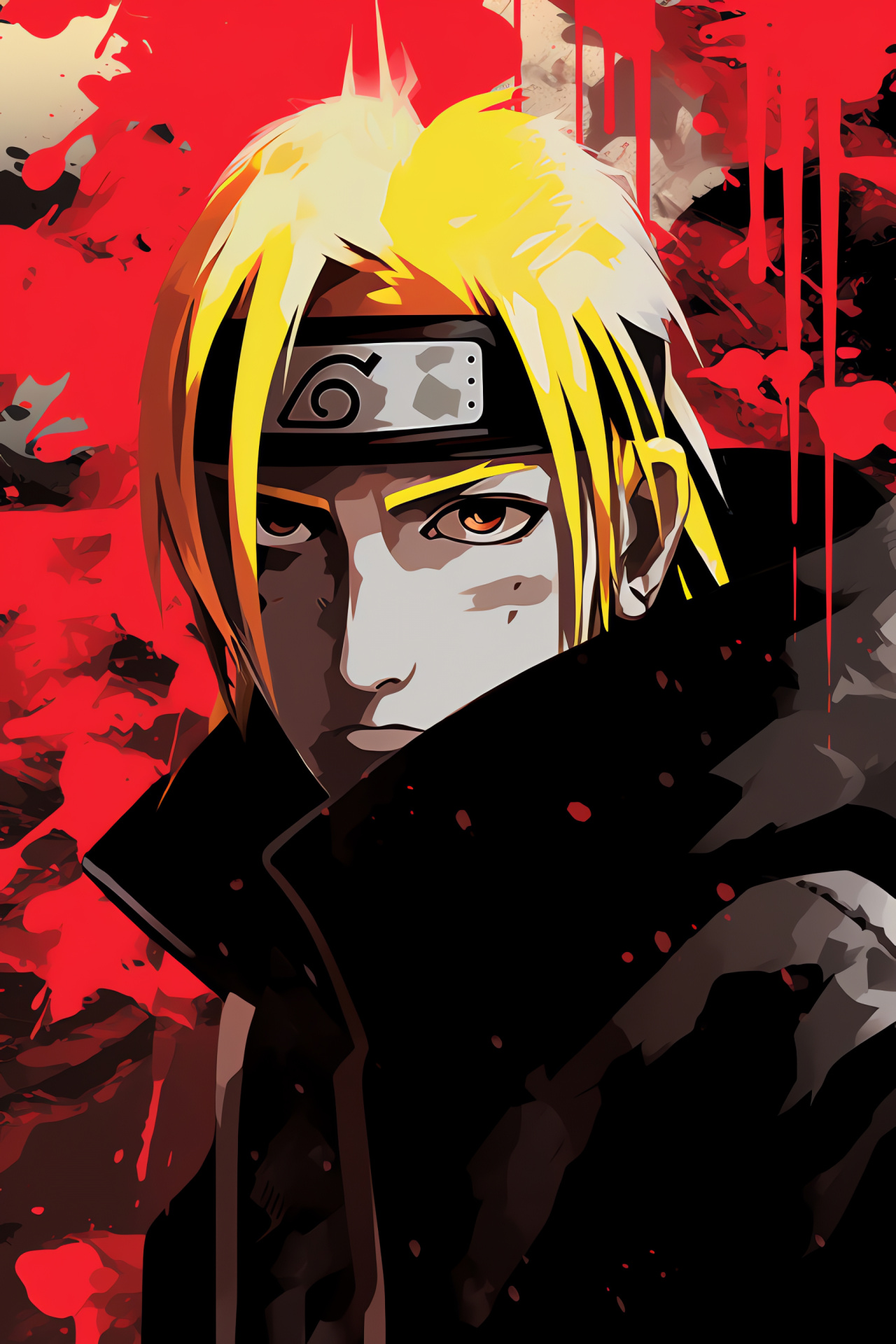 Deidara, Explosion master, Rogue ninja, Artistic battle, Intense gaze, HD Phone Image