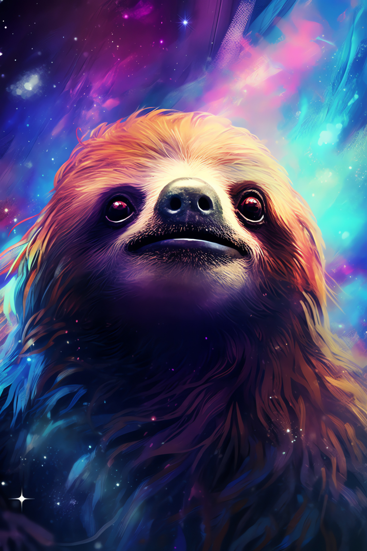 Space Sloth, cosmic entity, astral body mimicry, deep space fauna, starry creature, HD Phone Wallpaper