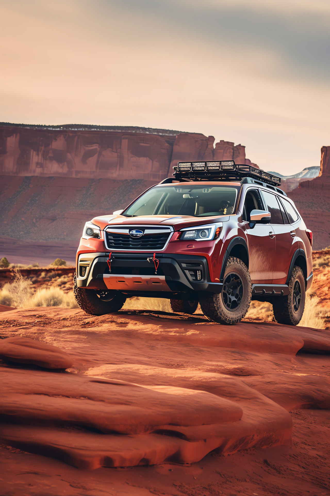 Subaru Forester Wilderness Edition, desert adventure, rugged capabilities, off-road design, American landscape, HD Phone Image