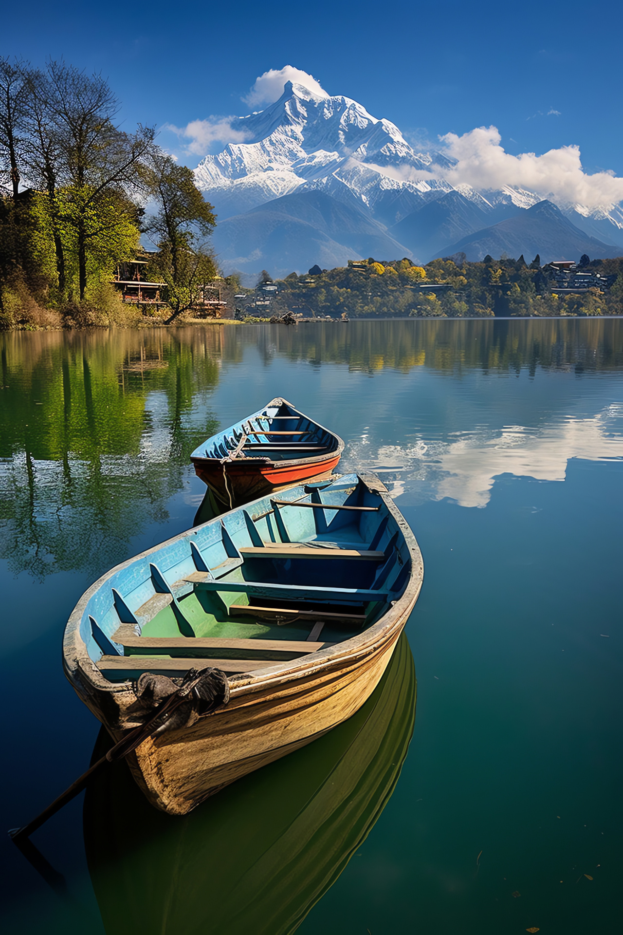 Pokhara Nepal, Annapurna mountain vista, Phewa Lake tranquility, Tourist destination, Nepalese culture, HD Phone Wallpaper