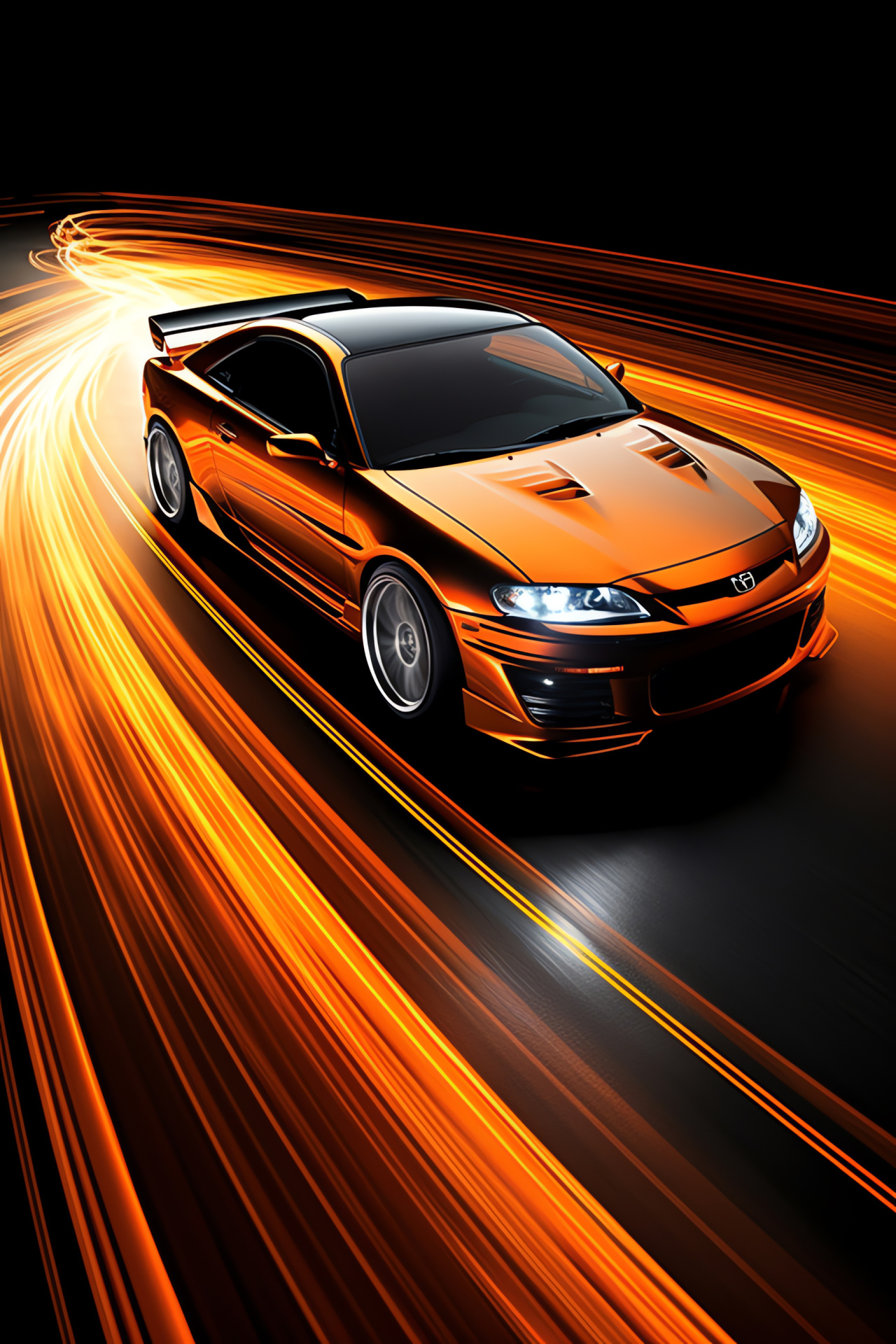 Nissan S15 Silvia Spec-R, Tuned sports car, Orange Nissan silhouette, Automotive design, Street performance, HD Phone Wallpaper