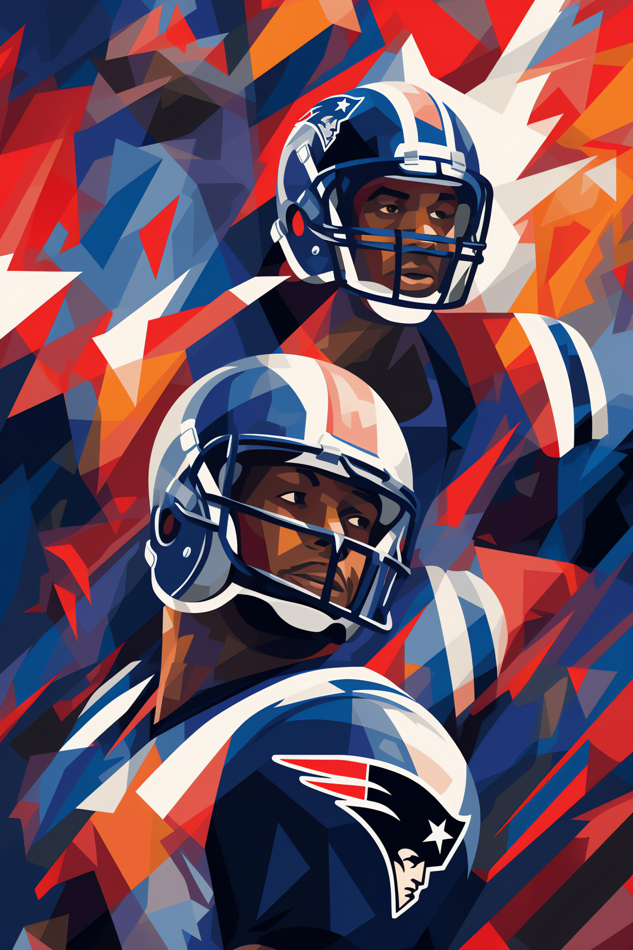 Patriots Legends, Tedy Bruschi wisdom, Willie McGinest tenacity, Rodney Harrison legacy, striking patterned setting, HD Phone Wallpaper