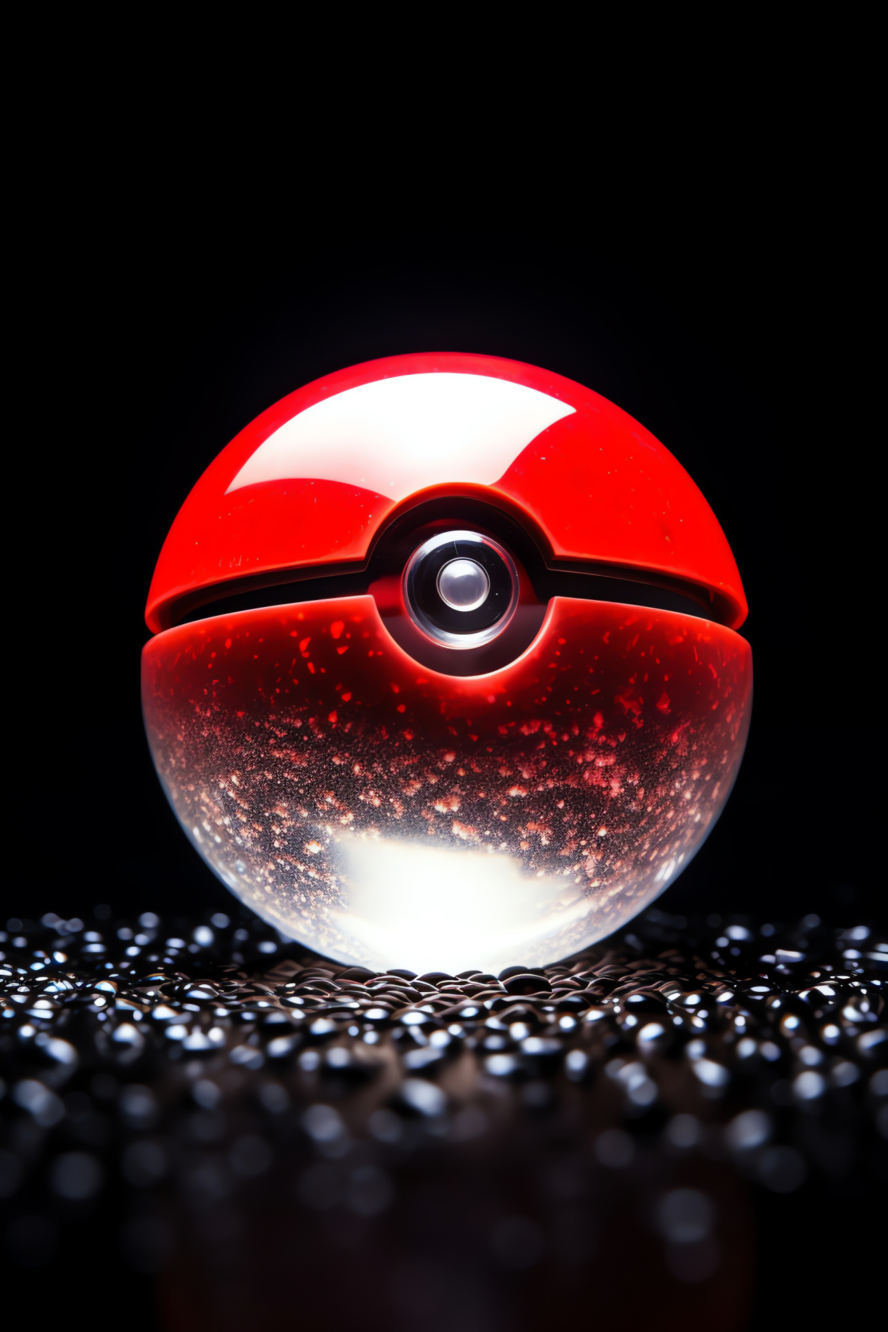 Pokeball animation, Suspension effect, Kinetic artwork, Energy depiction, Lively pigments, HD Phone Wallpaper