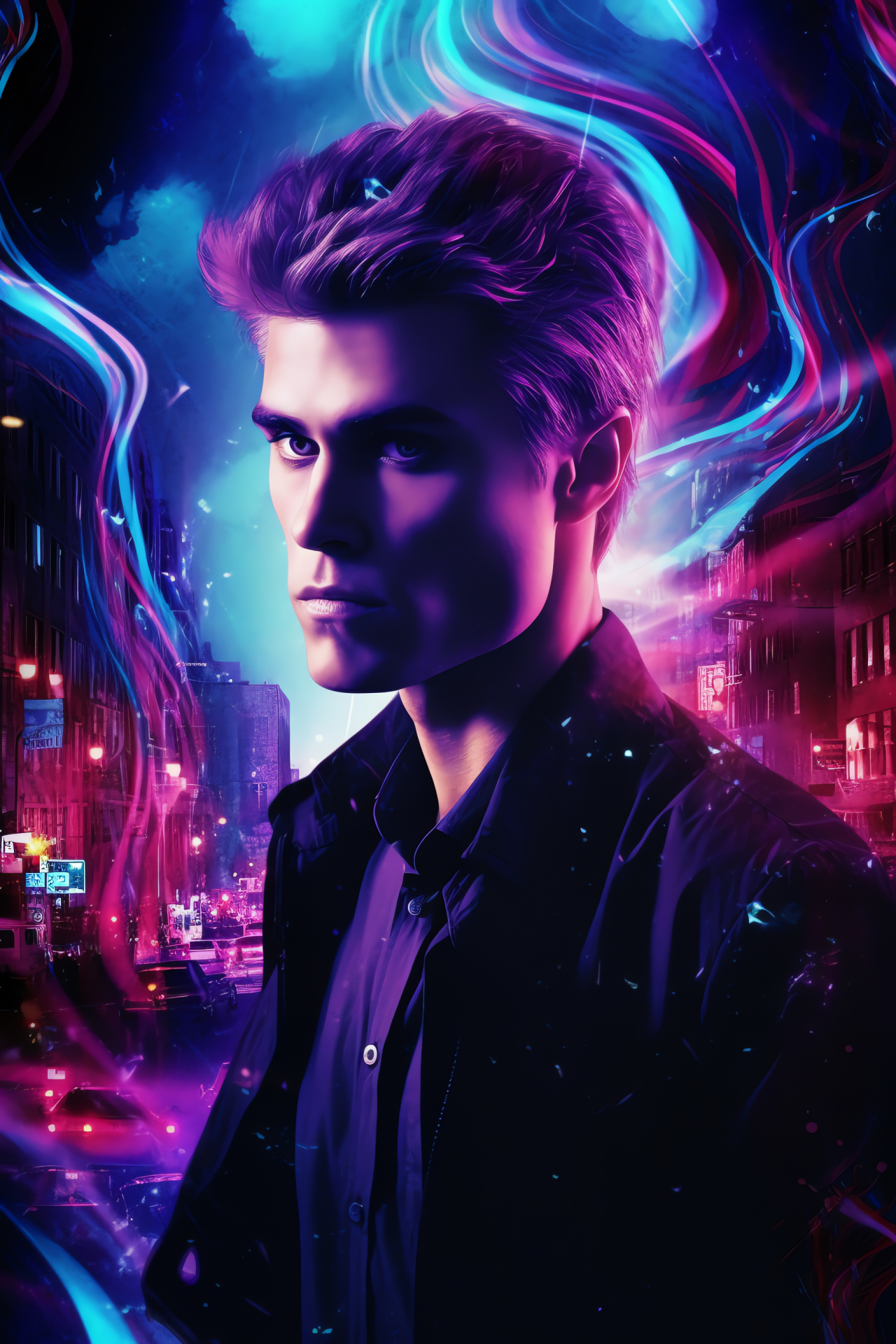 Paul Wesley's character art, Salvatore in fantasy, Dramatic scenery, Science fiction design, TV representation, HD Phone Image