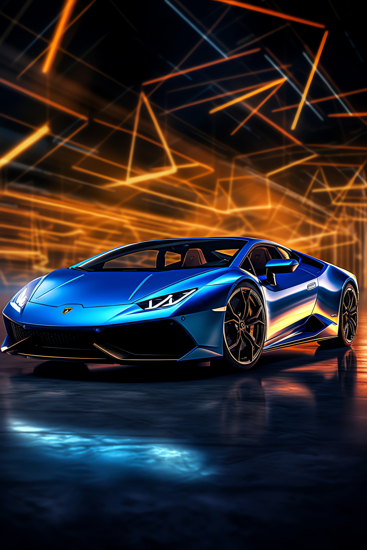 Lamborghini Huracan EVO RWD Spyder, Neon blue trails, Dynamic drive, Luxury roadster, Night drives, HD Phone Image