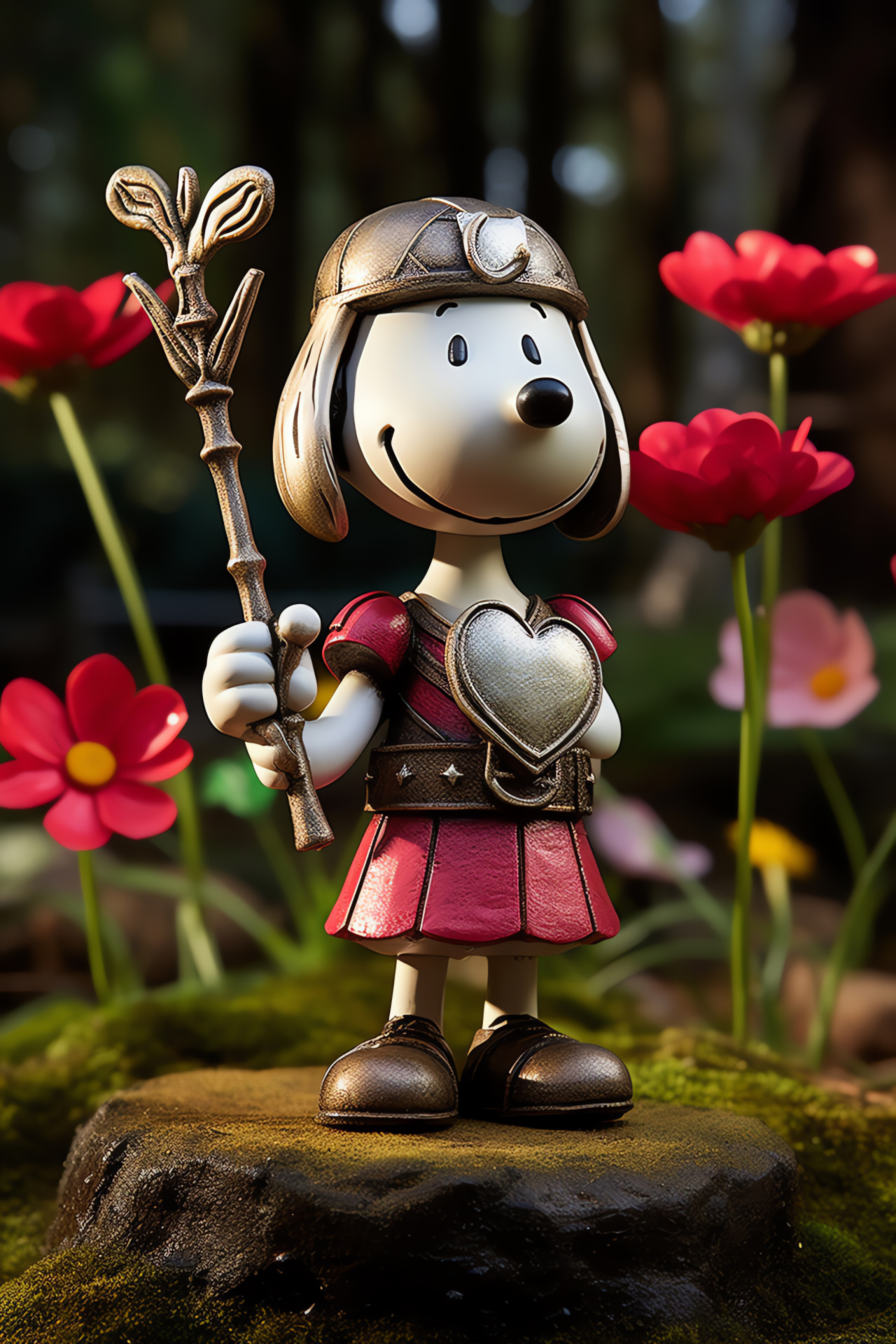 Snoopy Valentine holiday, Cartoon artistry, Storybook illustrations, Valentine's Day theme, Floral arrangements, HD Phone Image