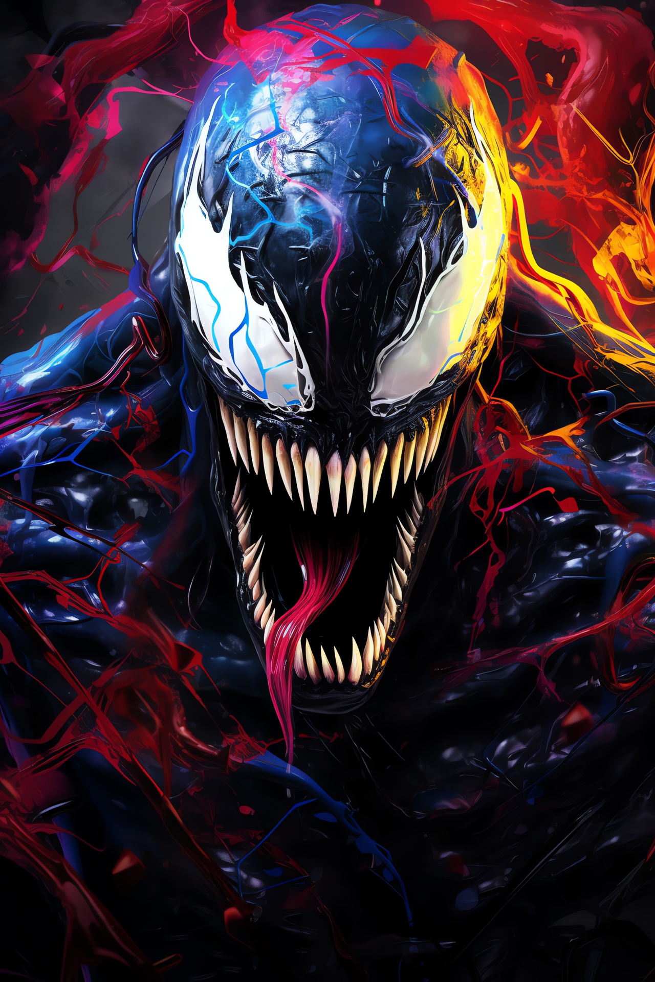 Super villain Venom, Dark character, Ominous tendrils, Comic book antagonist, Graphic novel origins, HD Phone Wallpaper