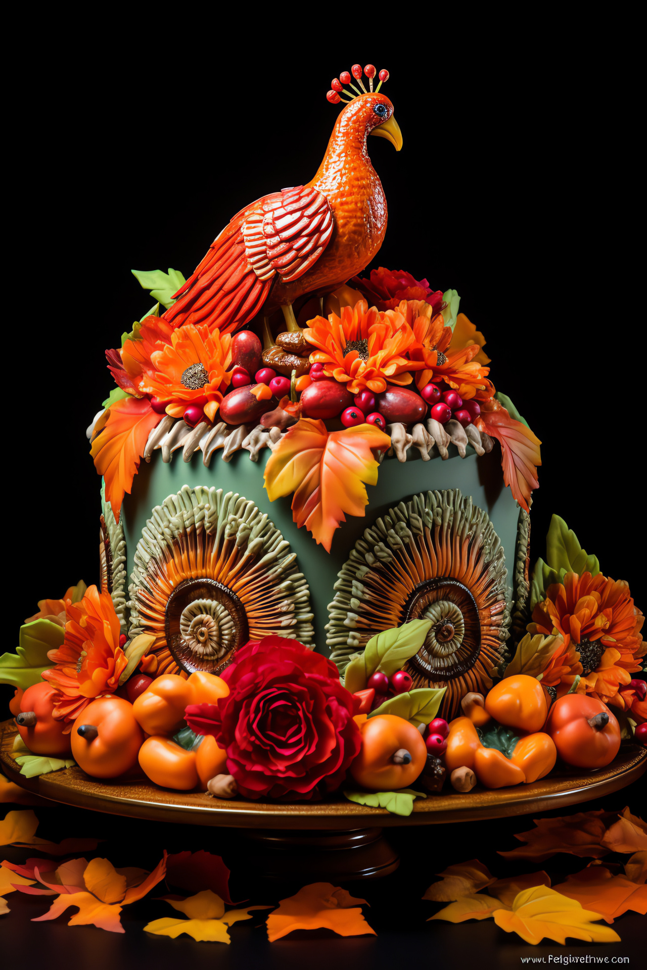 Harvest festival cake, Edible artistry, Autumnal feast decor, Fall colors, Culinary masterpiece, HD Phone Wallpaper