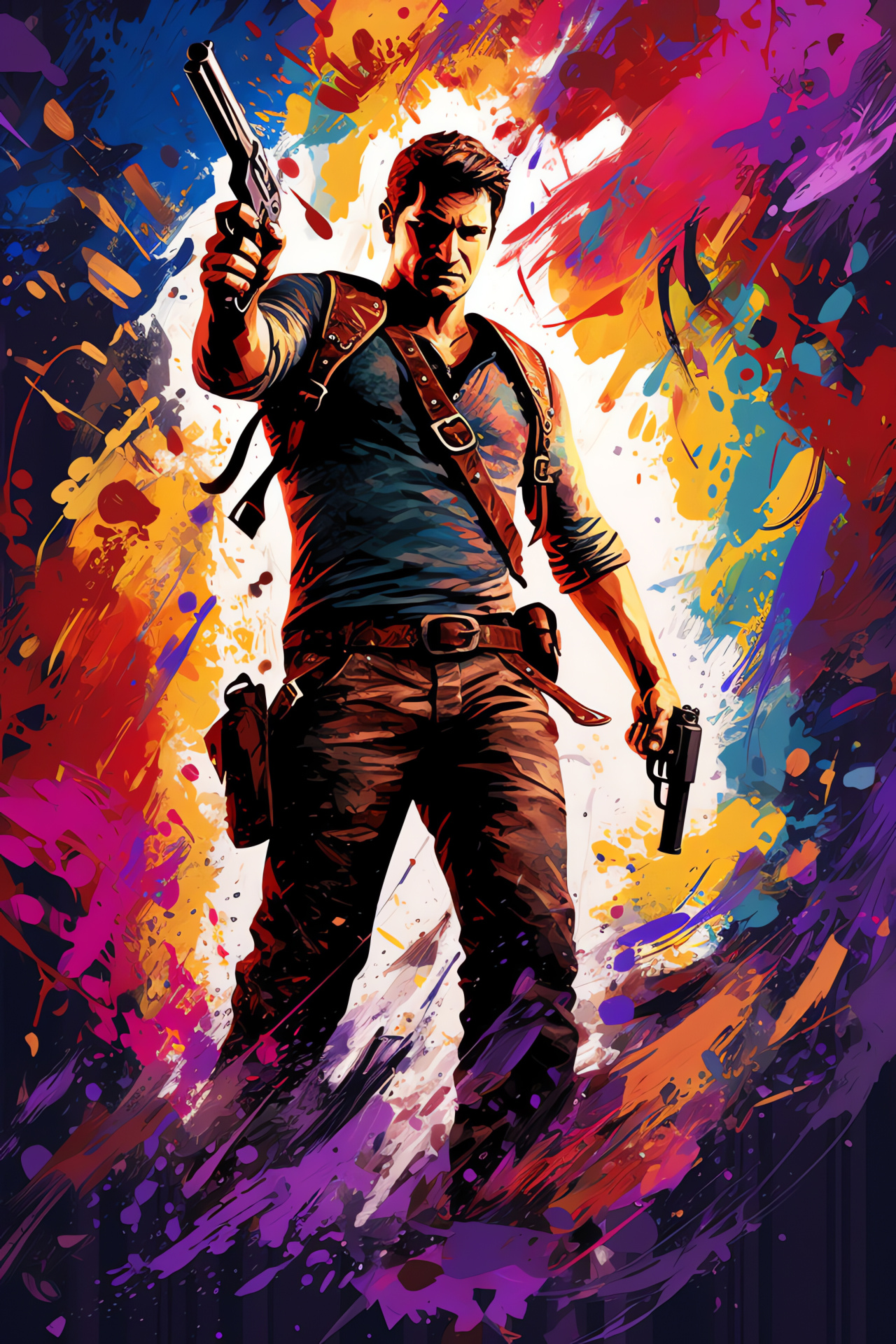 Nathan Drake adventure, Uncharted protagonist, Heroic attributes, Precarious grappling, Quest action, HD Phone Wallpaper