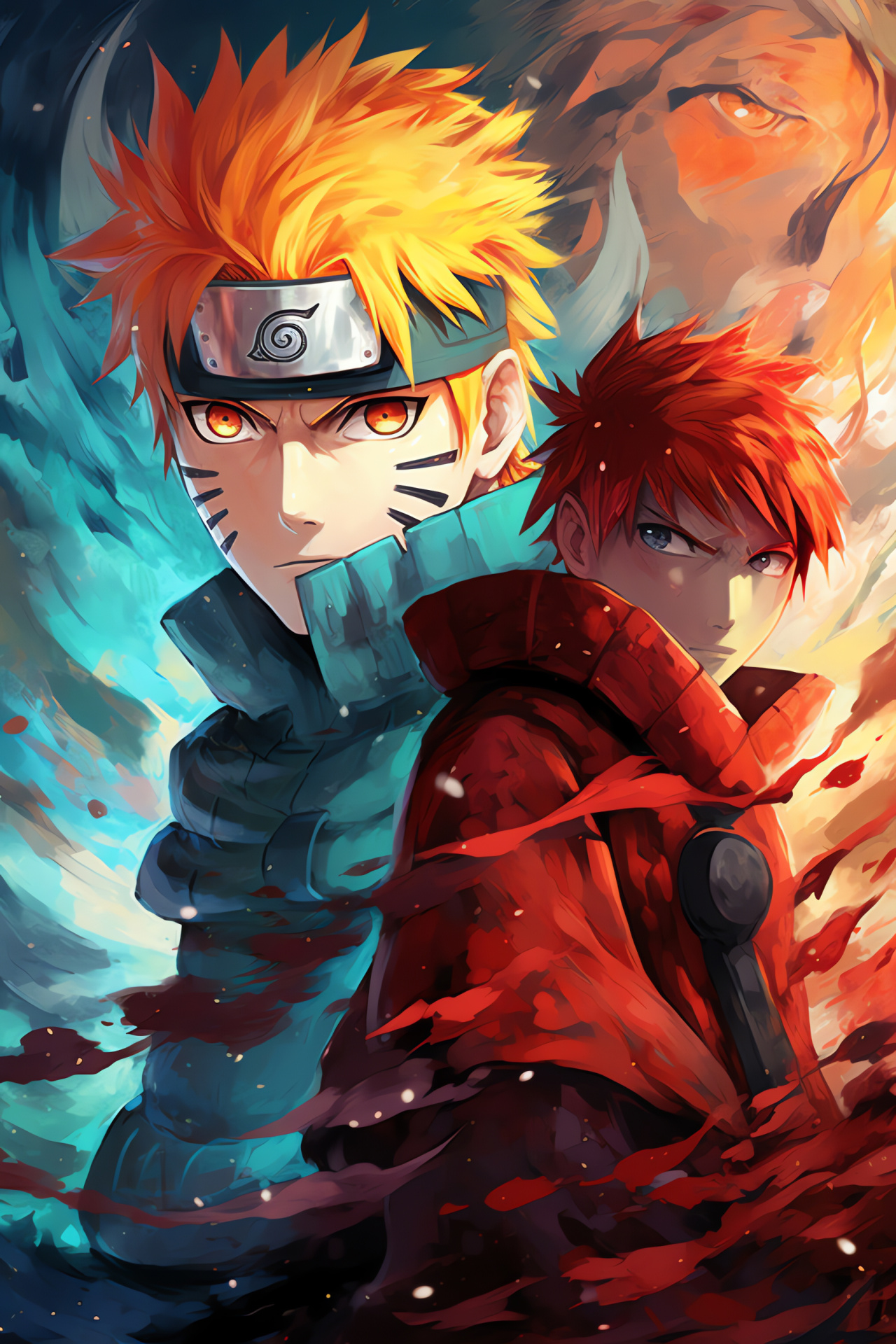 Anime icons Naruto and Gaara, Masterful moves, Energy sphere, Kazekage combat, Art of anime, HD Phone Wallpaper