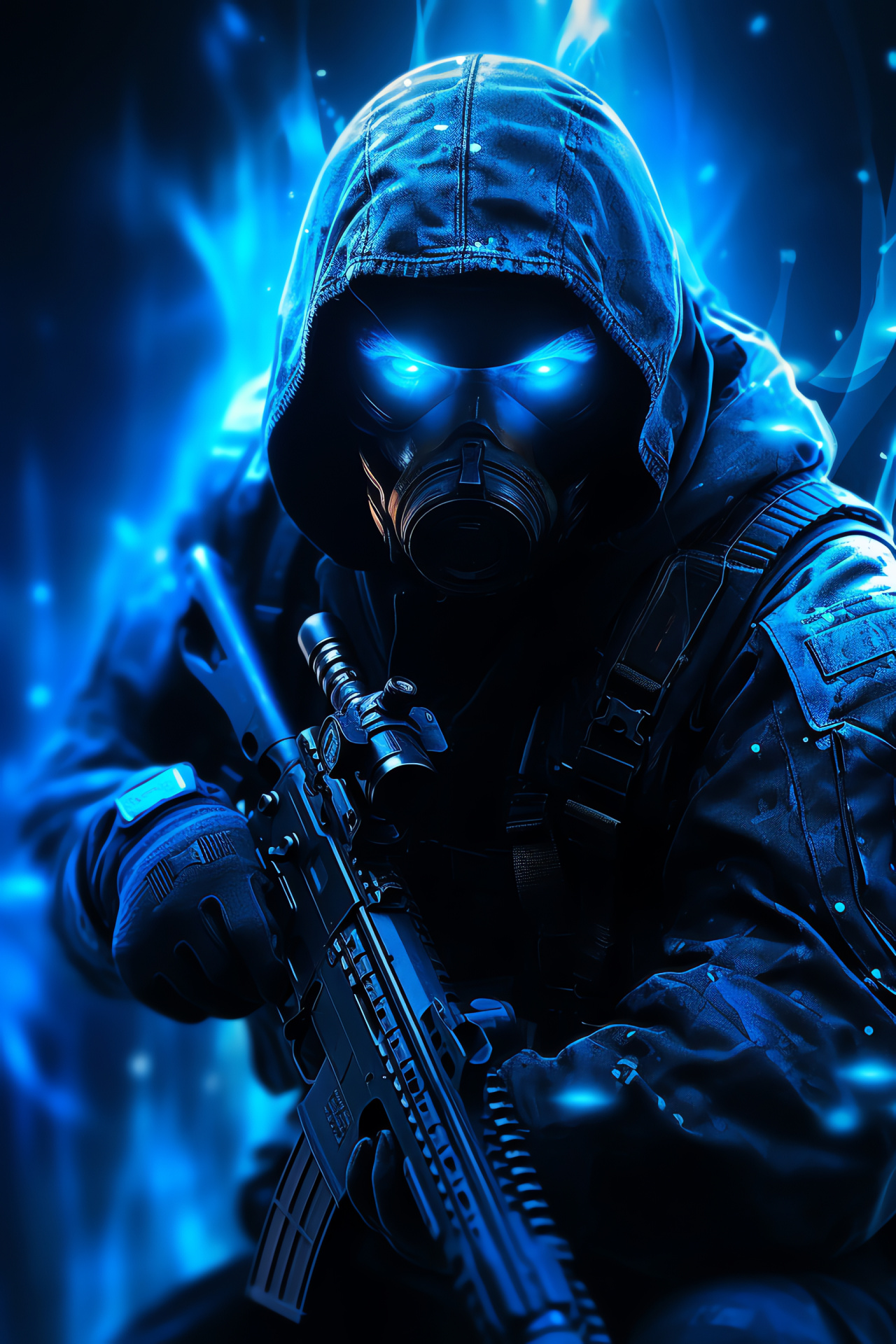 Call of Duty MW2, Combatant avatar, Sniper gear, Tactical warfare, Blackout background, HD Phone Wallpaper