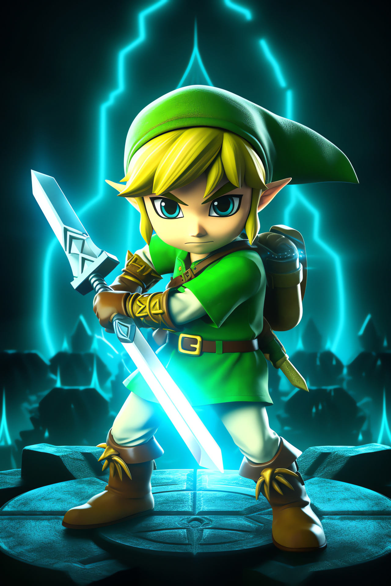 Toon Link Warrior, Swordplay mastery, Wind Waker explorer, Hero of Winds, Triforce quest adventure, HD Phone Image