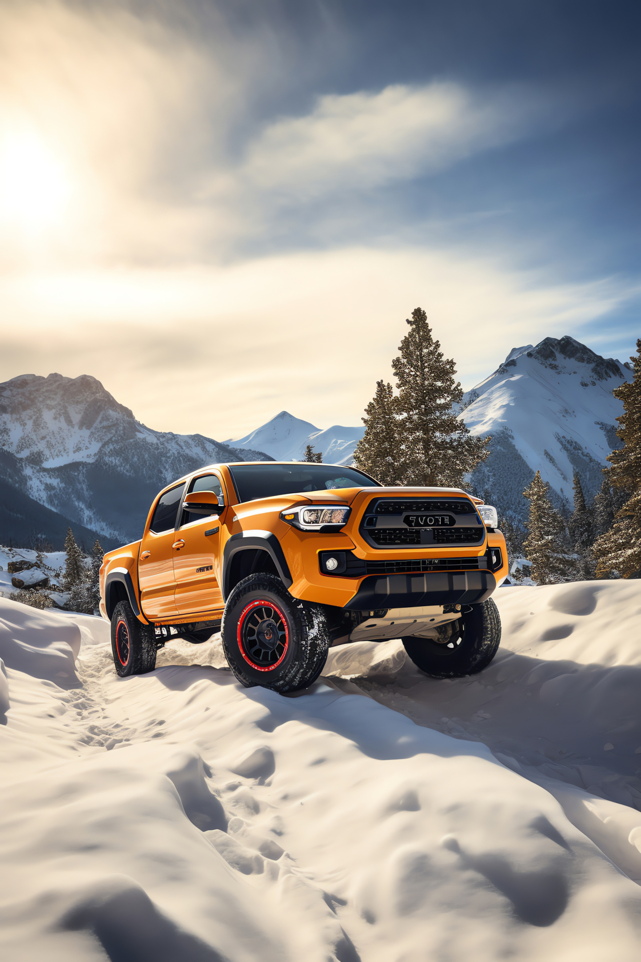 Toyota TRD lineup, Colorado adventures, Pro off-roader, All-terrain drive, Alpine landscape, HD Phone Image