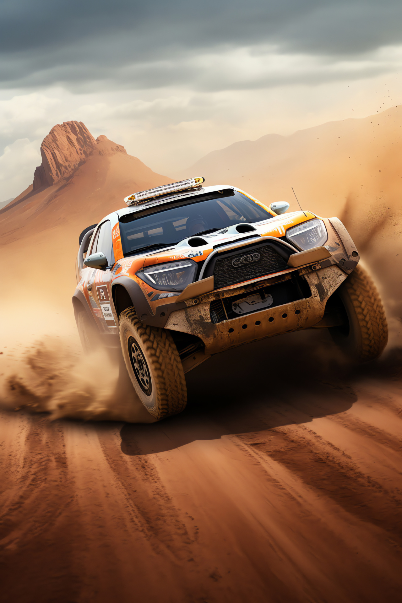 Rally Car endurance, Dakar Rally challenge, resilient suspension system, sand dune racing, off-road adventure, HD Phone Wallpaper