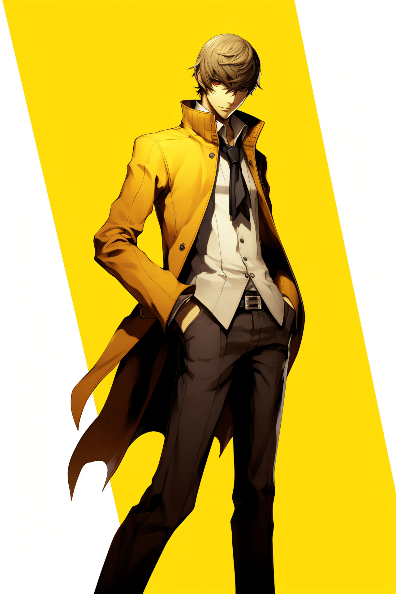 Persona 4 Golden character, Intense gaze, Protagonist, Role-playing graphics, Game presentation, HD Phone Image