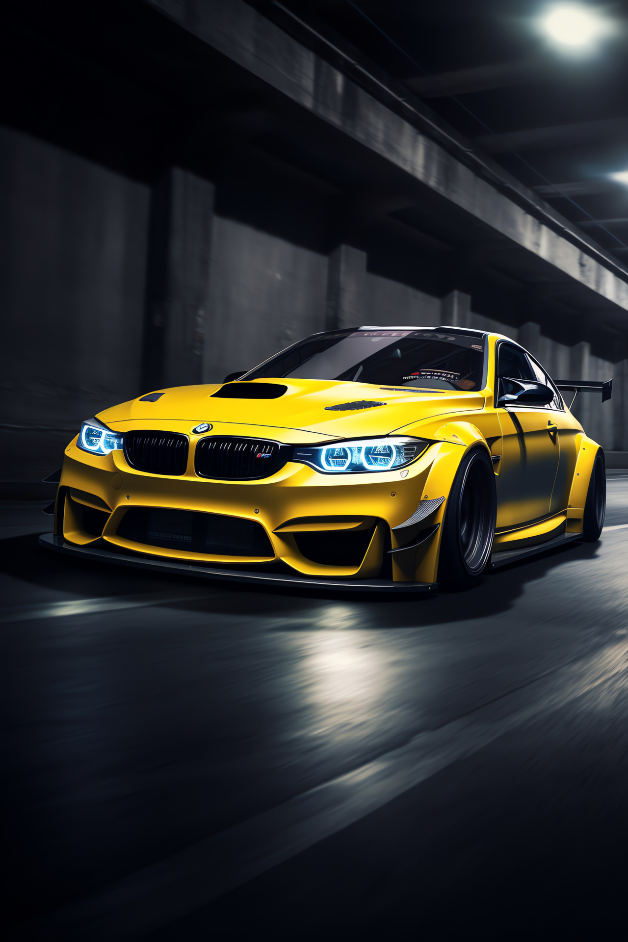 Rocket Bunny, BMW M3 edition, panoramic composition, contrasting hues, two-tone setting, HD Phone Image