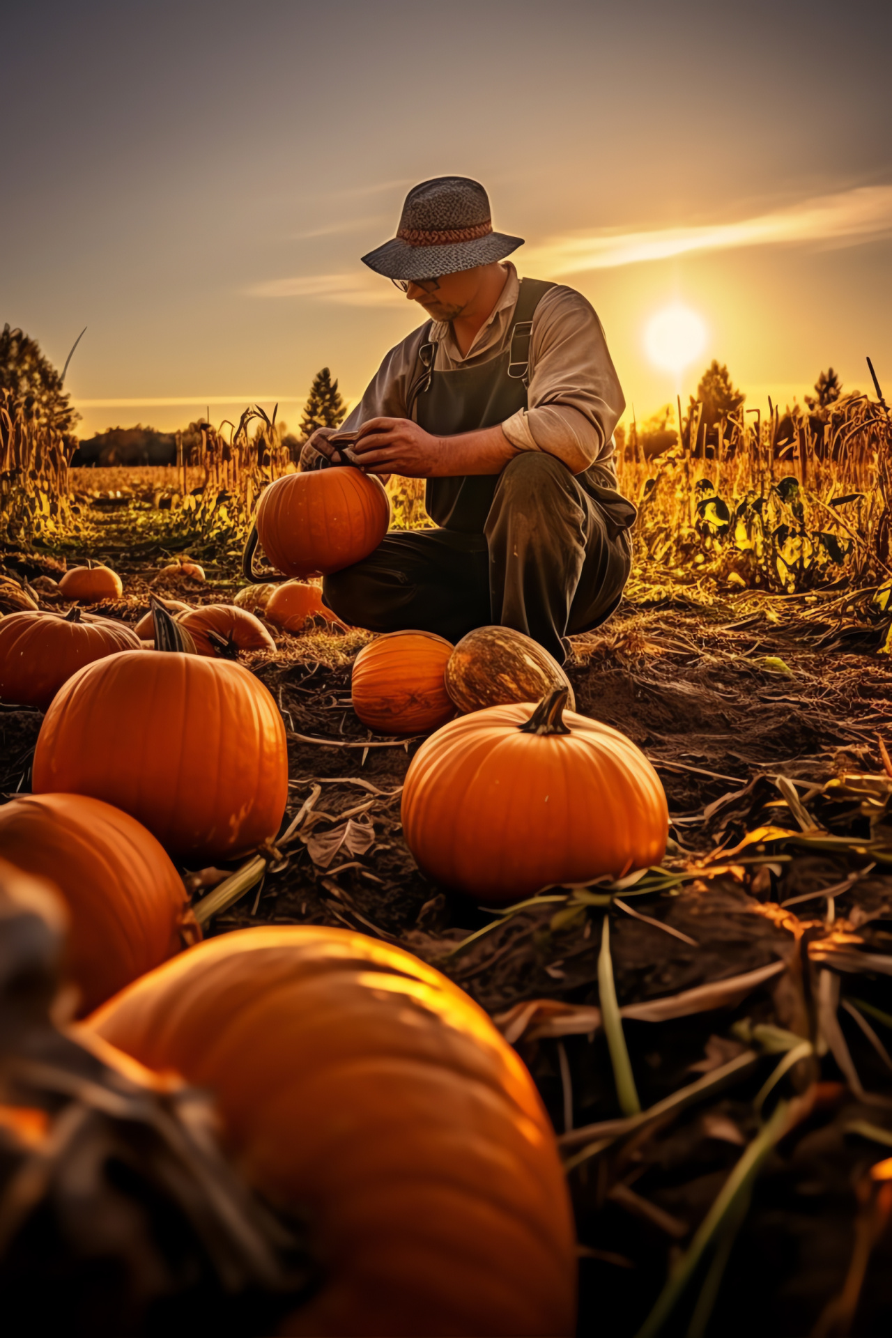 Autumn gourd, farm produce, agrarian lifestyle, seasonal crop, rural agriculture, HD Phone Wallpaper