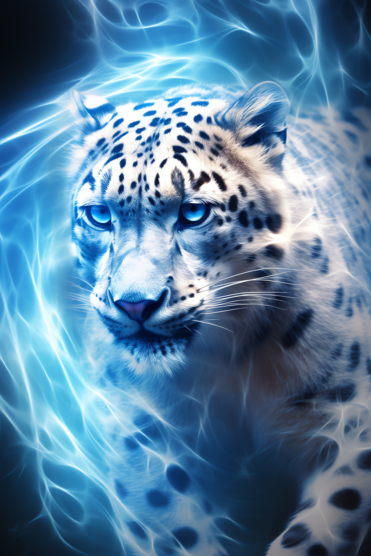 Feline elegance, Snow leopard motion, Wintry camouflage, Mountain dweller, Predator profile, HD Phone Image