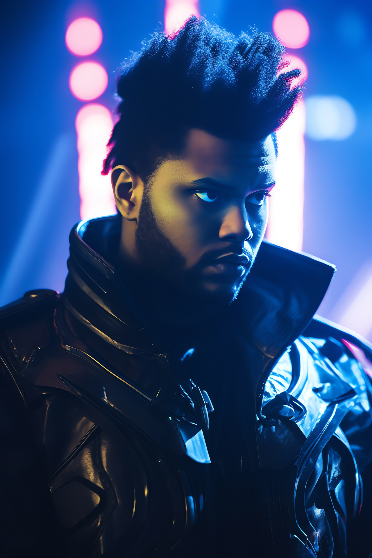 The Weeknd, fashion-forward, dramatic makeup, trendy hairstyle, contemporary clothing, HD Phone Wallpaper