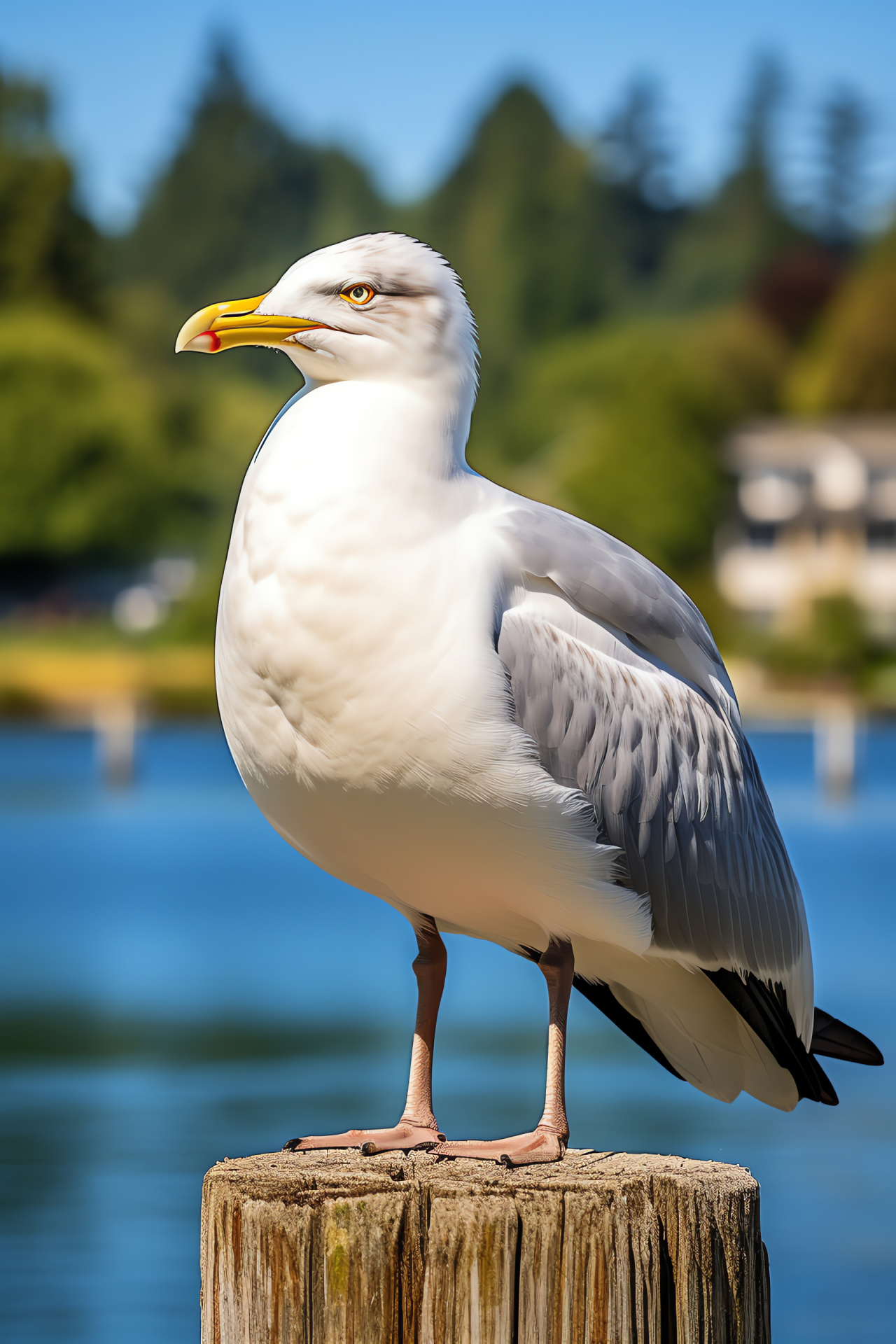 Seagull, Exemplar avian species, Coastal bird life, Marine ecosystem, Beachside avifauna, HD Phone Wallpaper