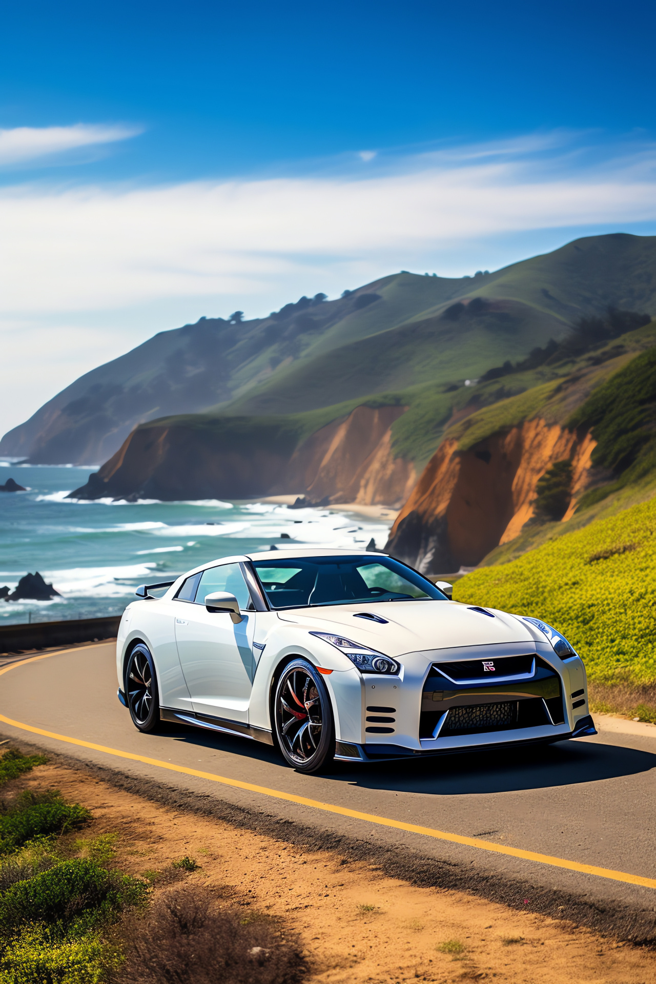 Nissan GTR HD, Great Ocean Road trip, Nismo special edition, Two-tone exterior, Australian coastal scenery, HD Phone Wallpaper