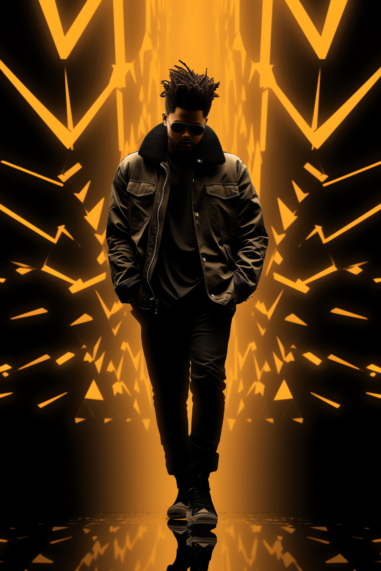 The Weeknd, prominent entertainer, intense stare, artist's haircut, chic wardrobe, HD Phone Image